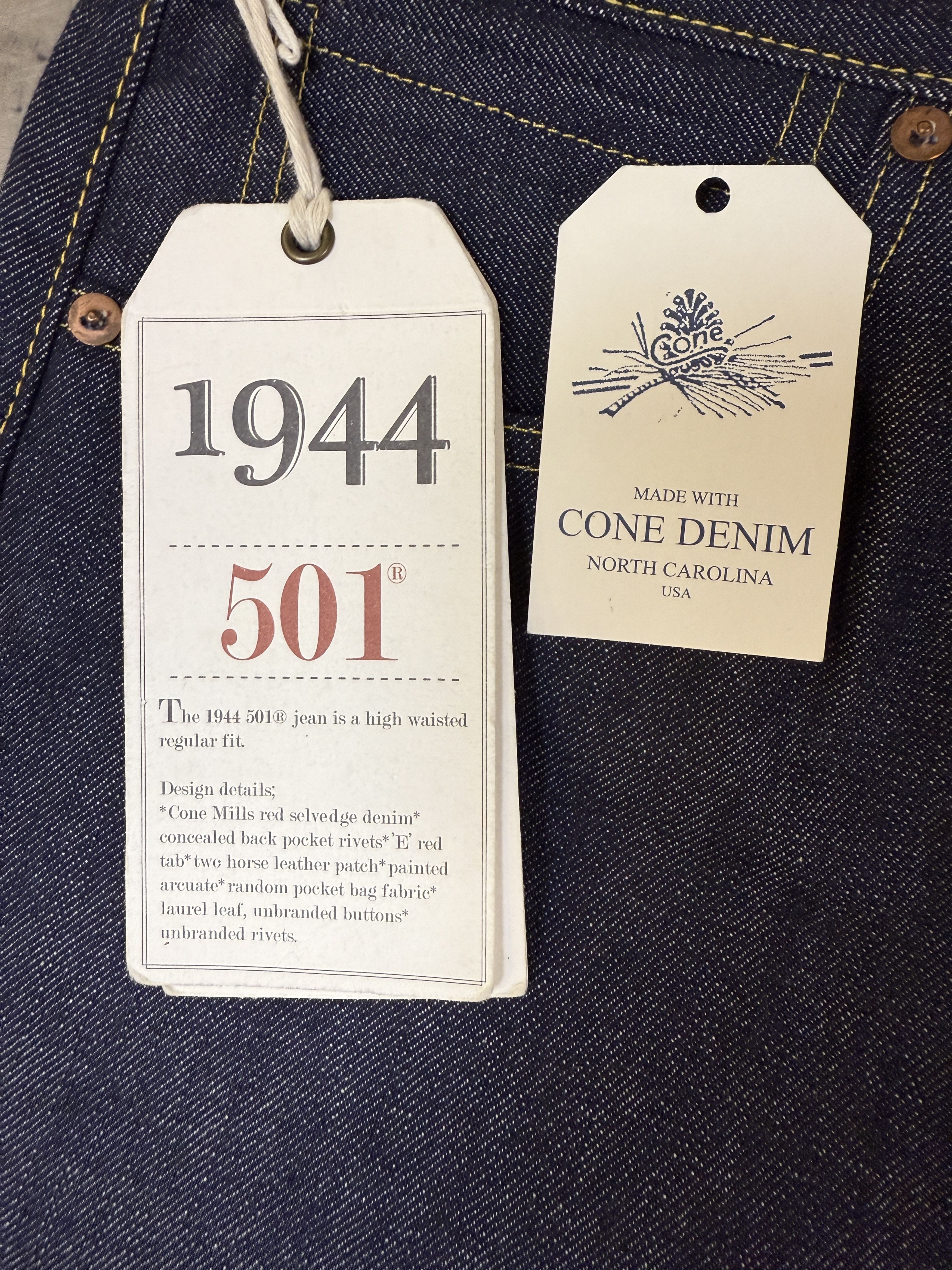 Levi's Vintage Clothing Levi's Vintage 1944 WWII S501XX Cone Mills Denim Jeans Size US 32 / EU 48 - 5 Thumbnail