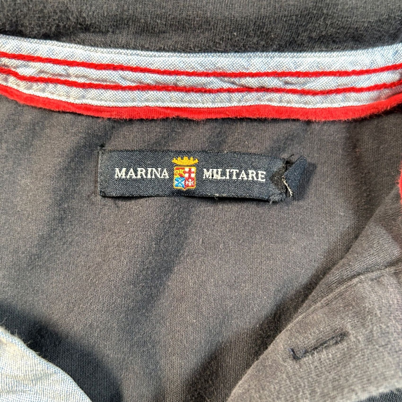 Vintage Marina Militare Polo Shirt Mens Large Long Sleeve Crest Logo Blue Italy Preppy Size US L / EU 52-54 / 3 - 3 Thumbnail