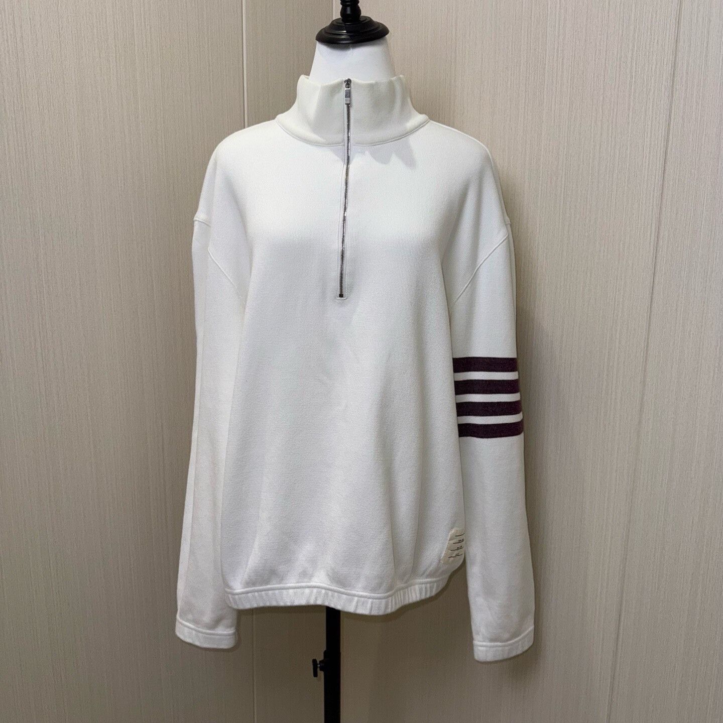 Thom Browne thom browne white quarter zip sweatshirt Size US M / EU 48-50 / 2 - 1 Thumbnail