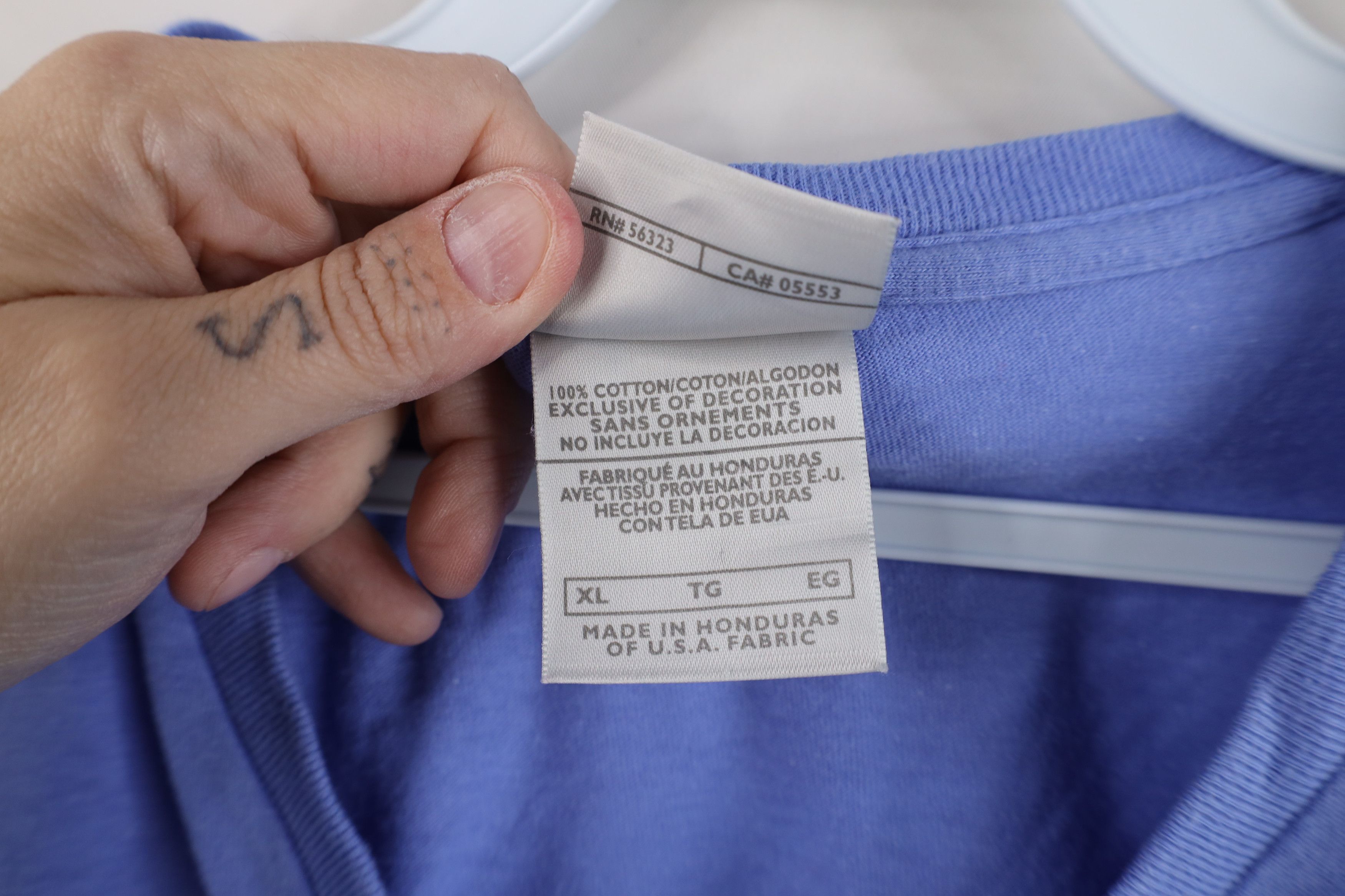 Nike Vintage 90s Y2K Nike Scott Mini Swoosh T-Shirt Periwinkle Size XL / US 12-14 / IT 48-50 - 10 Thumbnail
