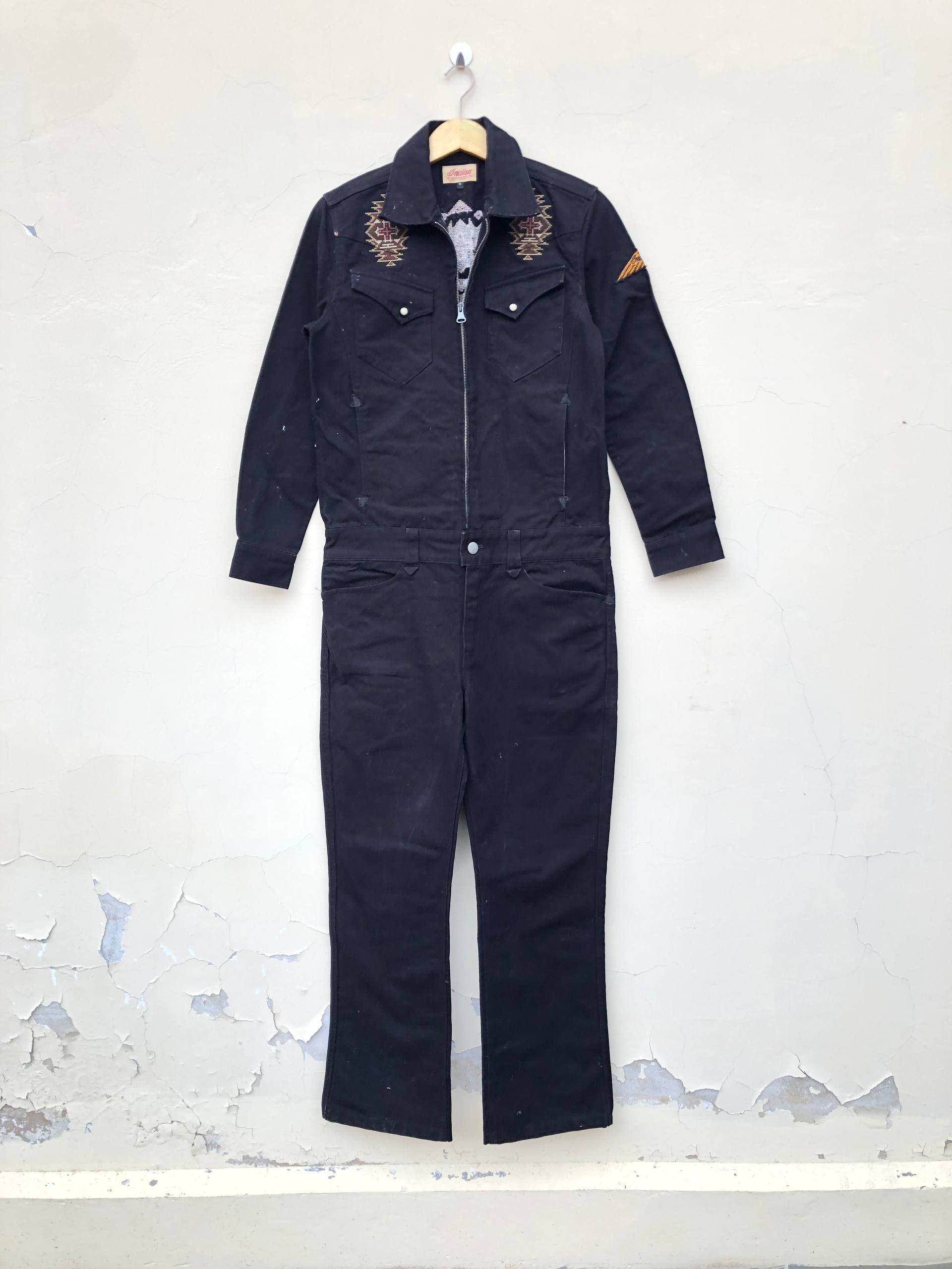 If Six Was Nine Indians Motorcycle Overalls Fading Jeans Size US 34 / EU 50 - 1 Thumbnail