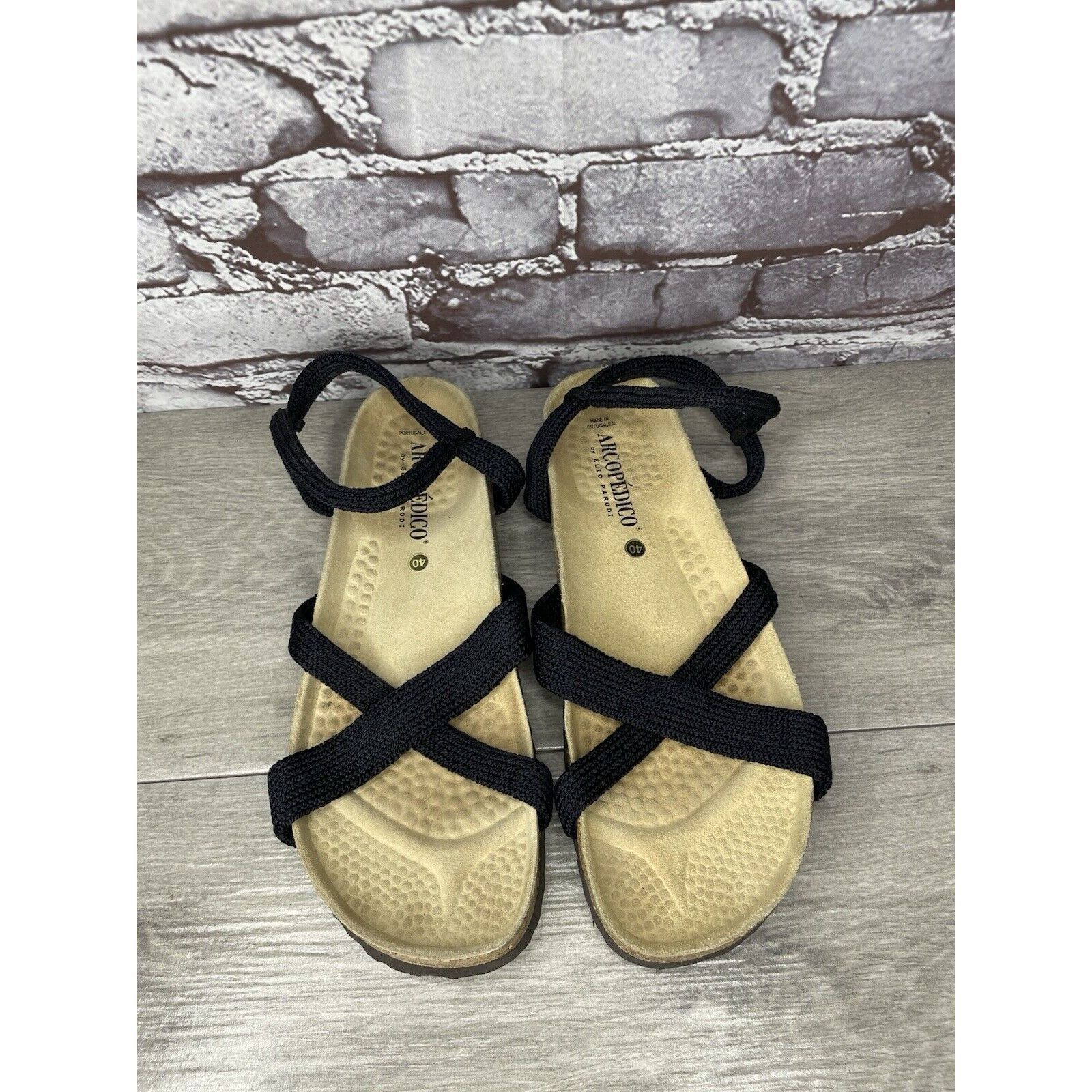 Other Arcopedico Salute Navy Blue Fabric Nylon Cross Strap Cork Sa Size US 9.5 / IT 39.5 - 5 Thumbnail