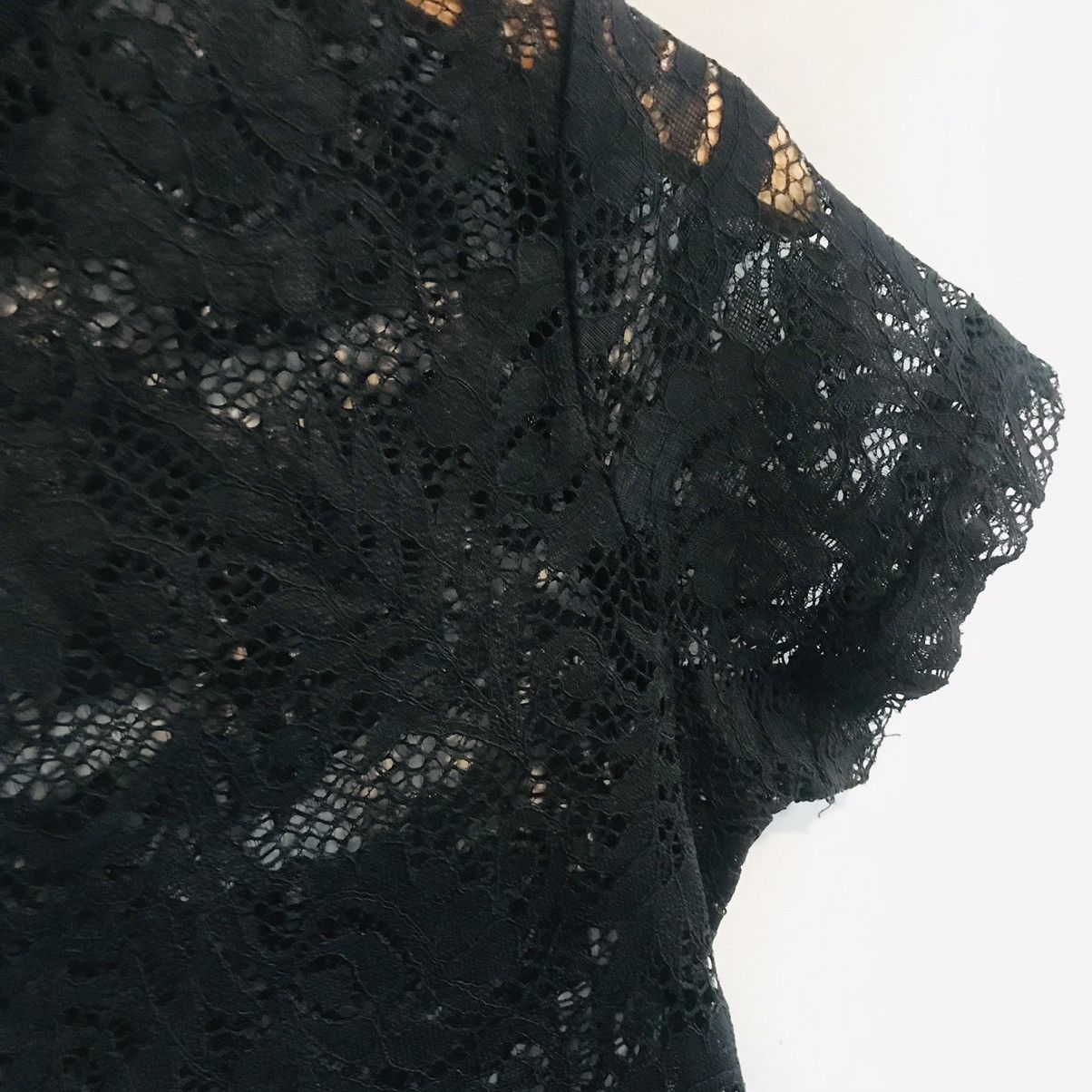 Japanese Brand Floral Lace Mesh Top Size L / US 10 / IT 46 - 3 Thumbnail