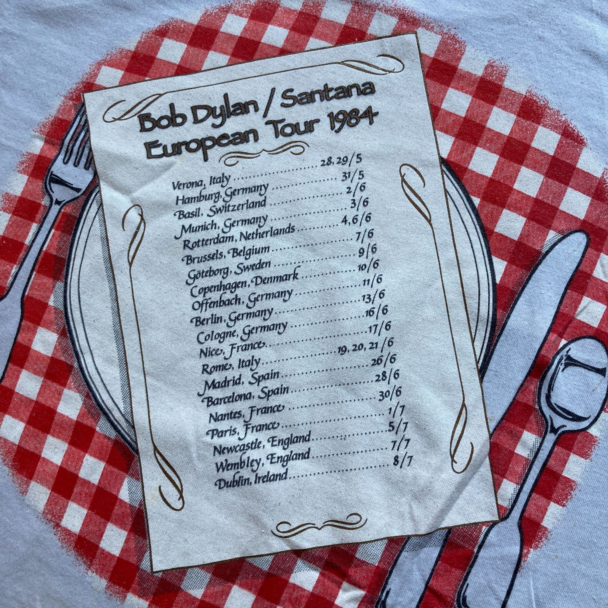 Other Vintage 1984 Bob Dylan / Santana European Tour T-Shirt Winte Size US M / EU 48-50 / 2 - 8 Thumbnail