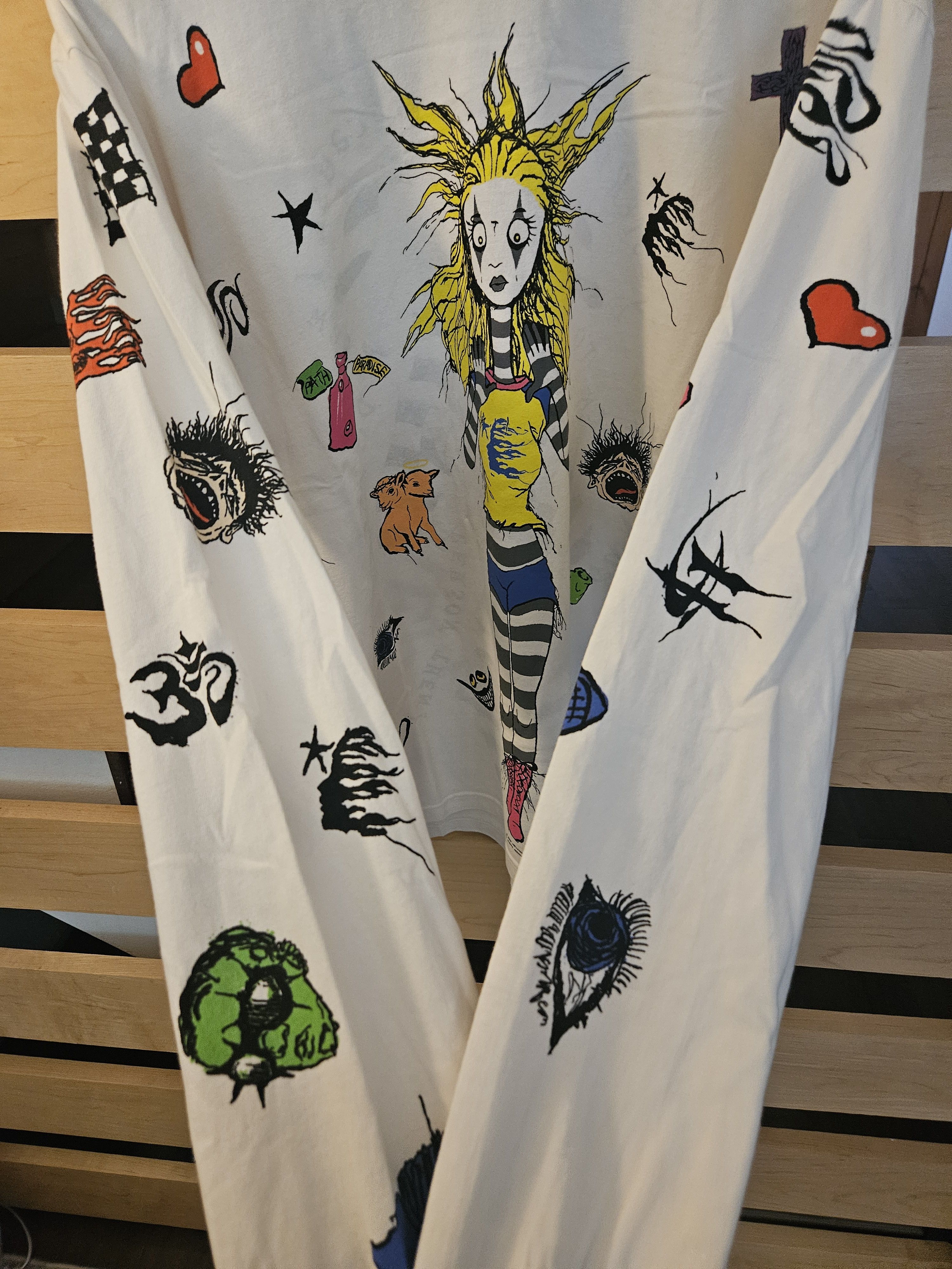 HELLSTAR Down The Path To Paradise White Long Sleeve Shirt Size US L / EU 52-54 / 3 - 5 Thumbnail