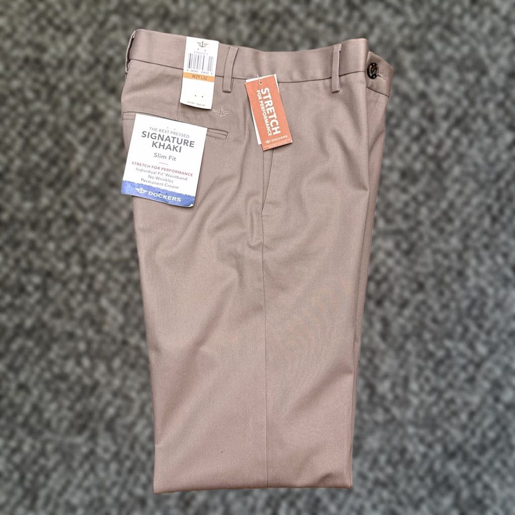 Dockers Dockers Signature Khaki Pants Mens 29x32 Tan Slim Performance New Size US 29 - 1 Thumbnail