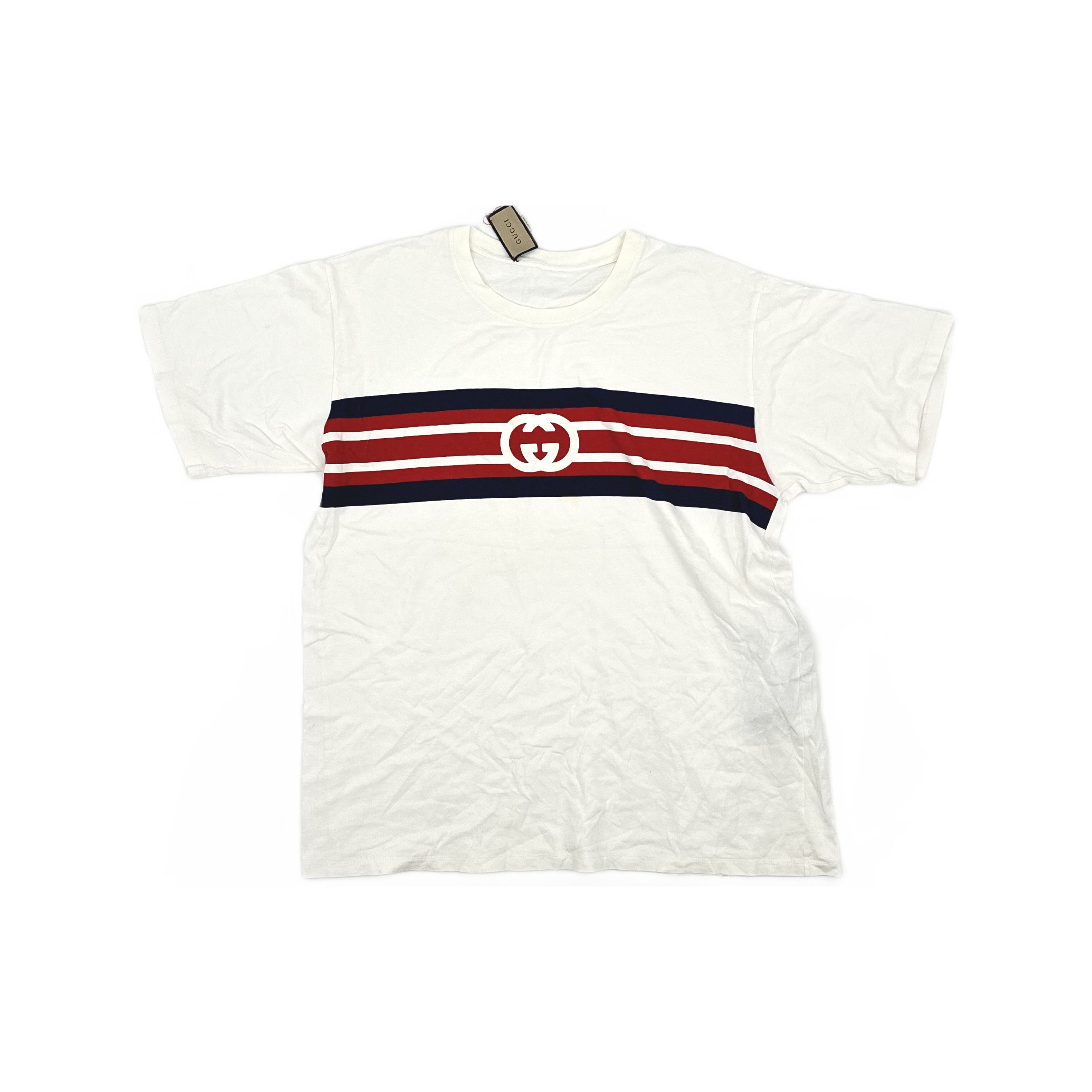 Gucci Gucci Stripe Logo T-Shirt Size XL Size US XL / EU 56 / 4 - 1 Thumbnail