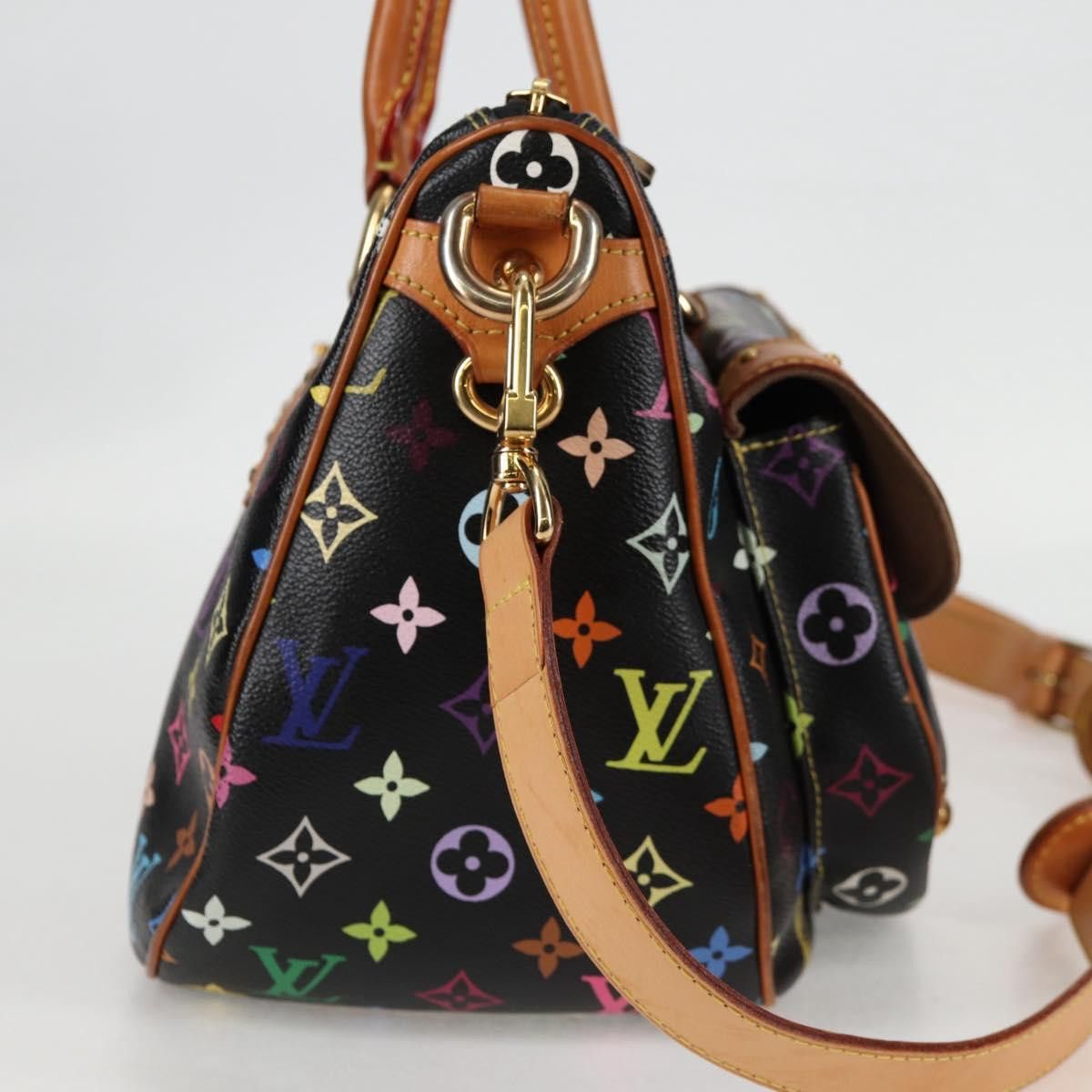 Louis Vuitton LOUIS VUITTON Monogram Multicolor Rita Tote Bag Black M40126 Size ONE SIZE - 4 Thumbnail