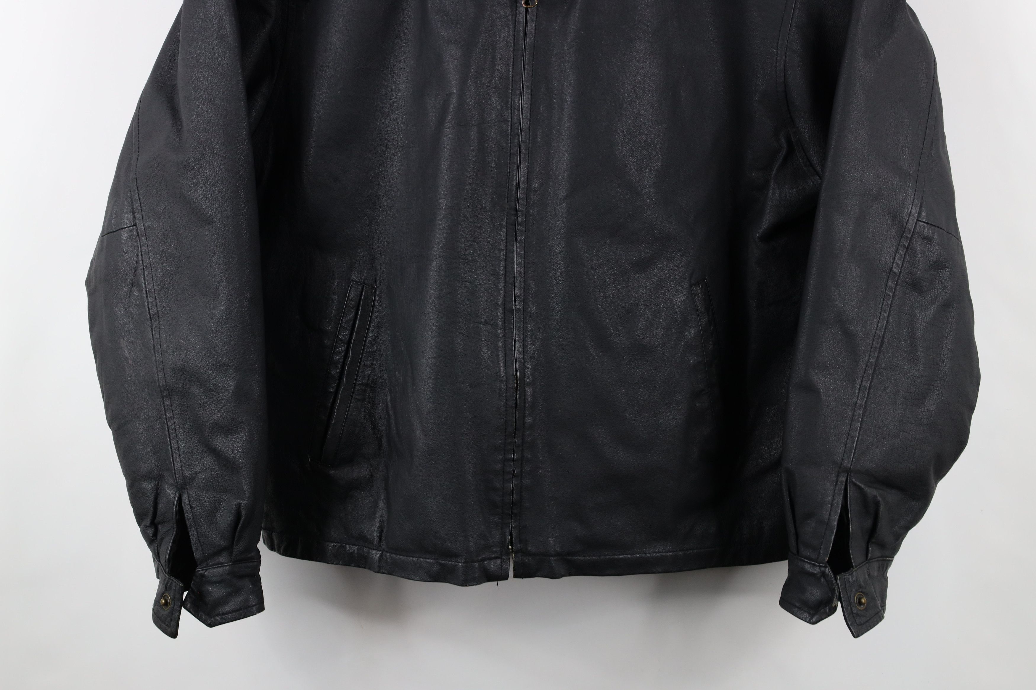 Vintage Vintage 90s Streetwear Button Back Leather Jacket Black Size US L / EU 52-54 / 3 - 3 Thumbnail