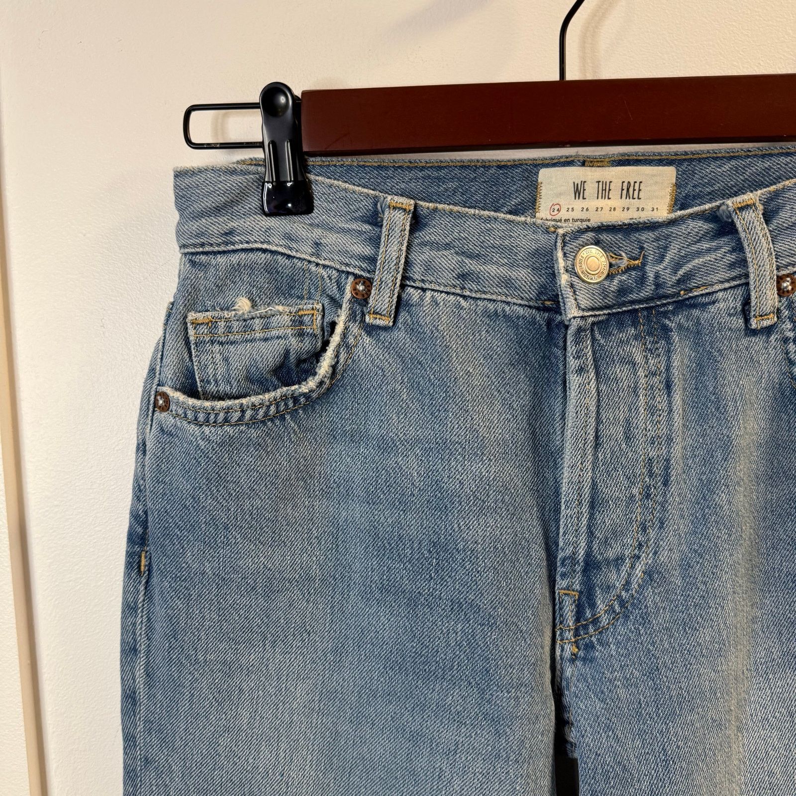 Free People We the Free Women’s Distressed Cropped Jeans Size 24 Size 24" / US 00 / IT 34 - 6 Thumbnail