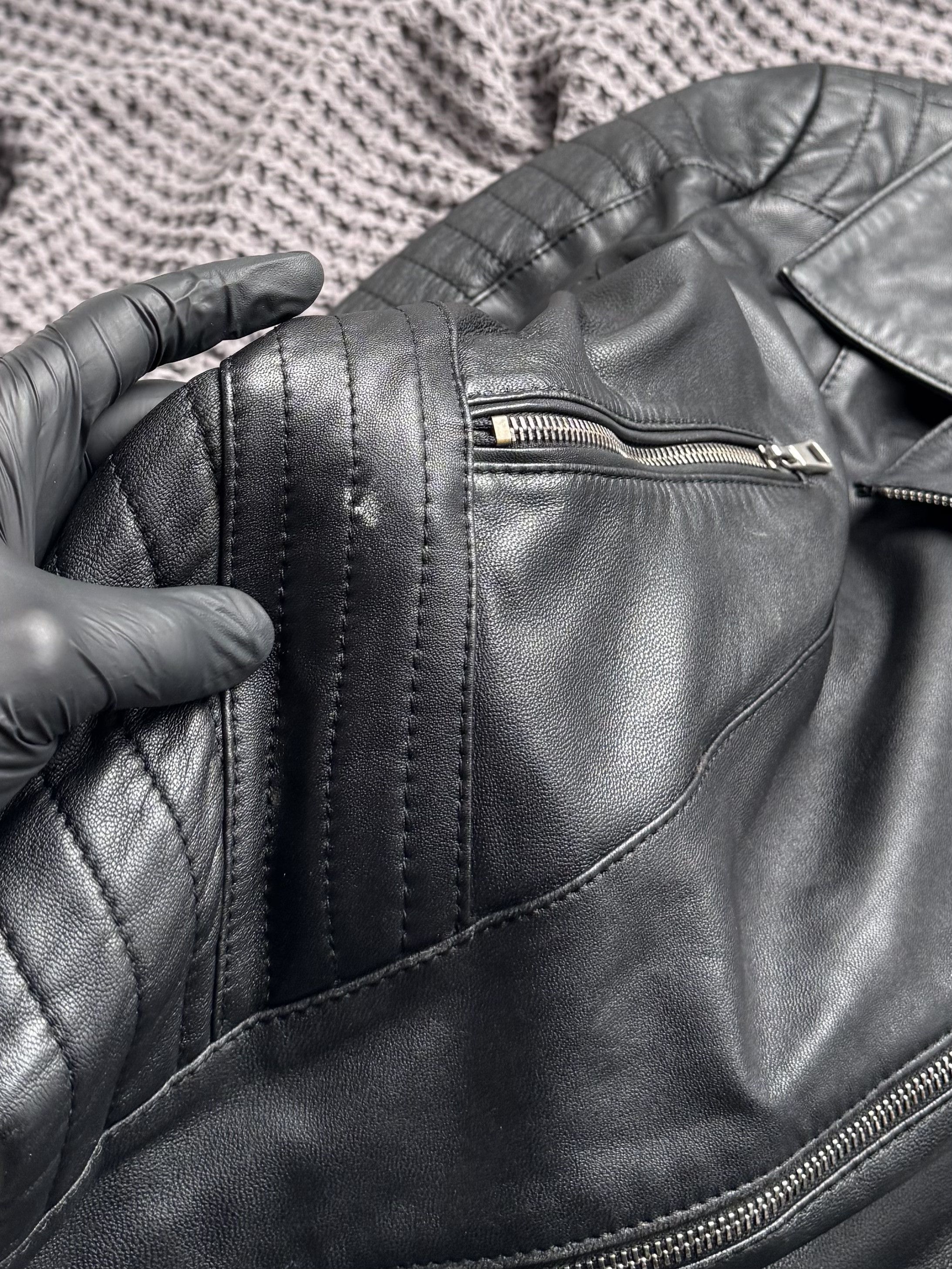 Vintage Vintage Leather Biker Jacket Moto Zip Quilted Slim Fit Coat Size S / US 4 / IT 40 - 10 Thumbnail