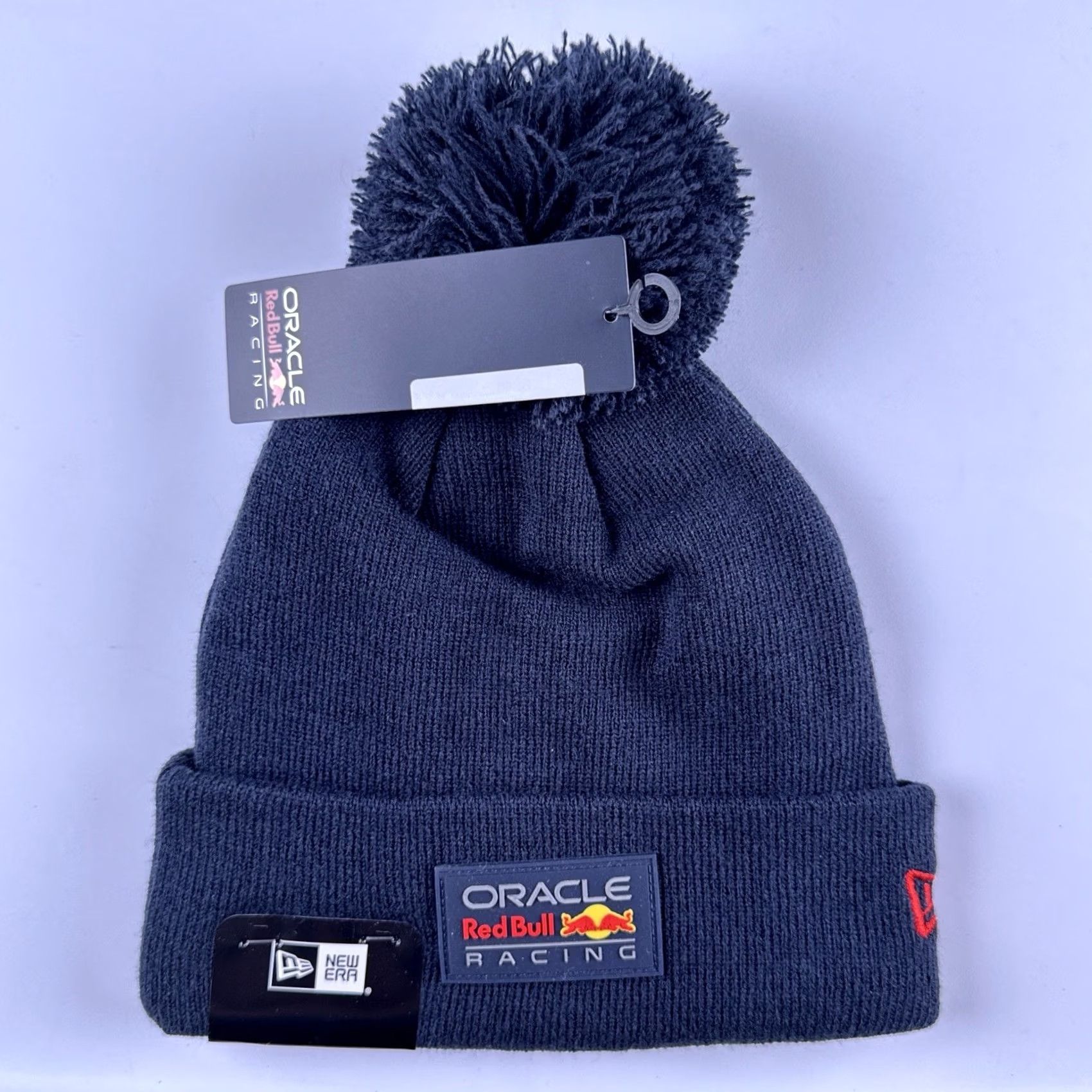 New Era Red Bull Racing F1 New Era Pom Beanie Hat Navy NWT Oracle Size ONE SIZE - 2 Thumbnail
