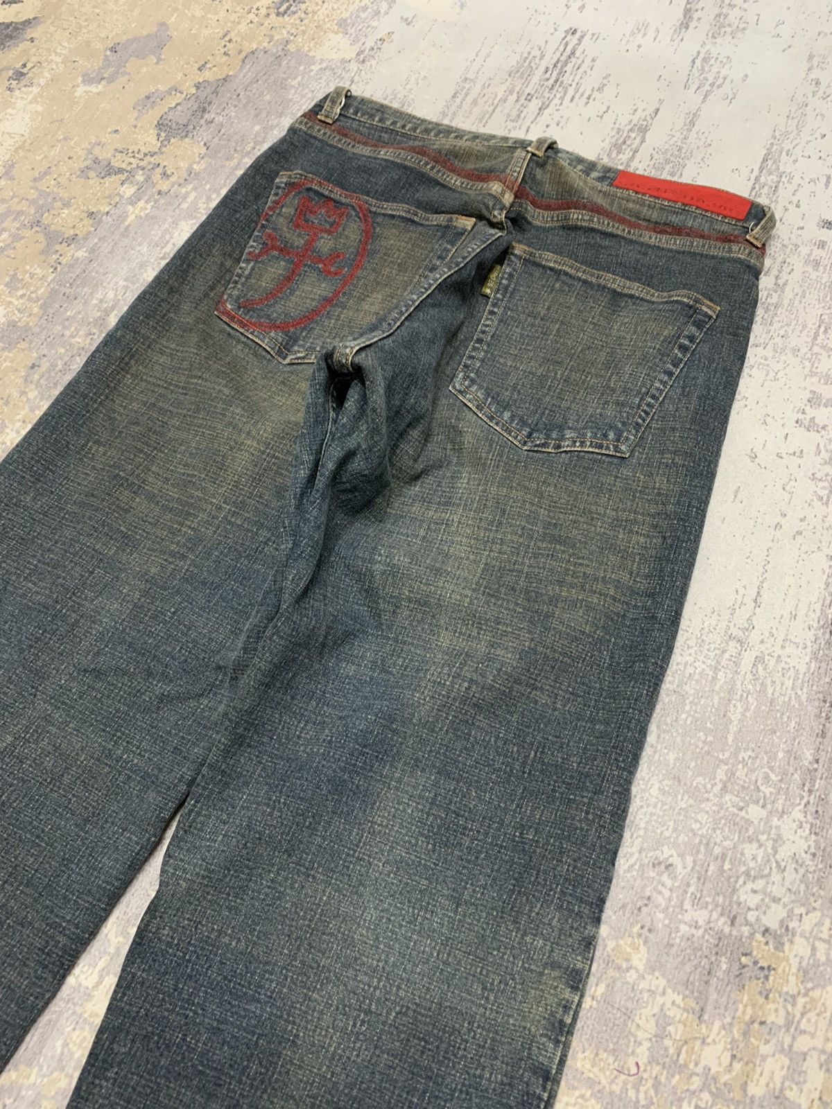 Jean Charles De Castelbajac Vintage 90's Castelbajac Heroes Rusty Denim Jeans 29x29 Size US 29 - 10 Thumbnail