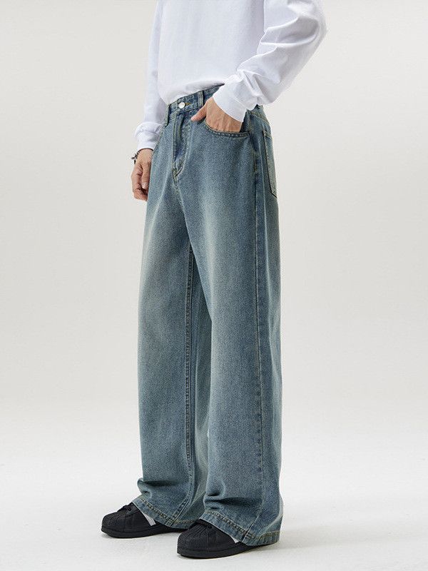 Japanese Brand Washed Vintage Light Blue Versatile Jeans Size US 32 / EU 48 - 4 Thumbnail