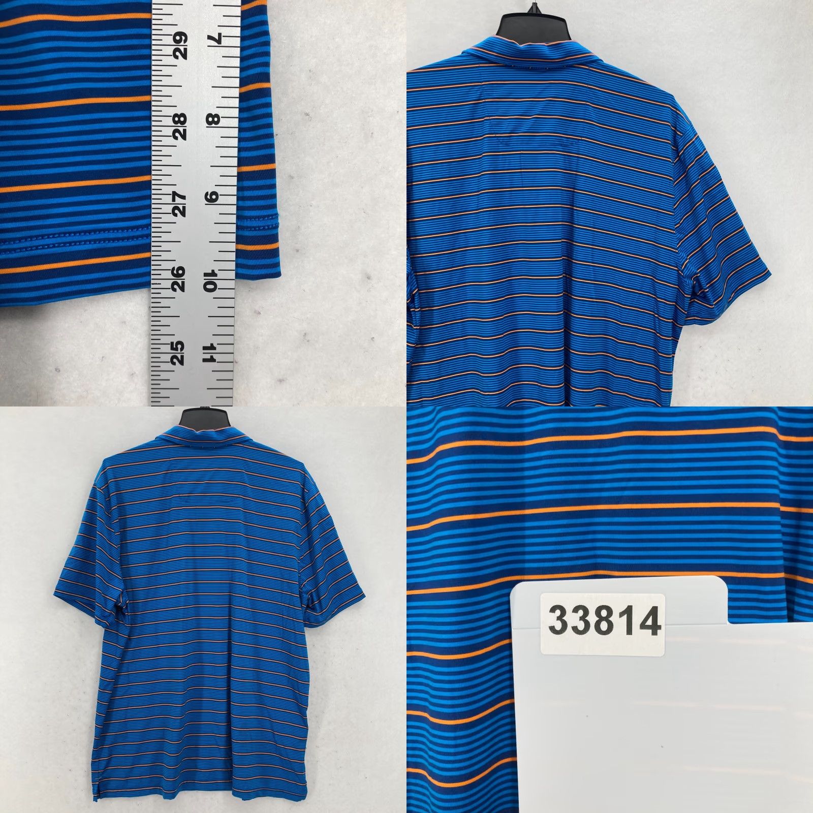 Tommy Bahama Tommy Bahama Island Zone Polo Shirt XL Blue Striped Performance Stretch Golf Shirt Size US XL / EU 56 / 4 - 8 Thumbnail