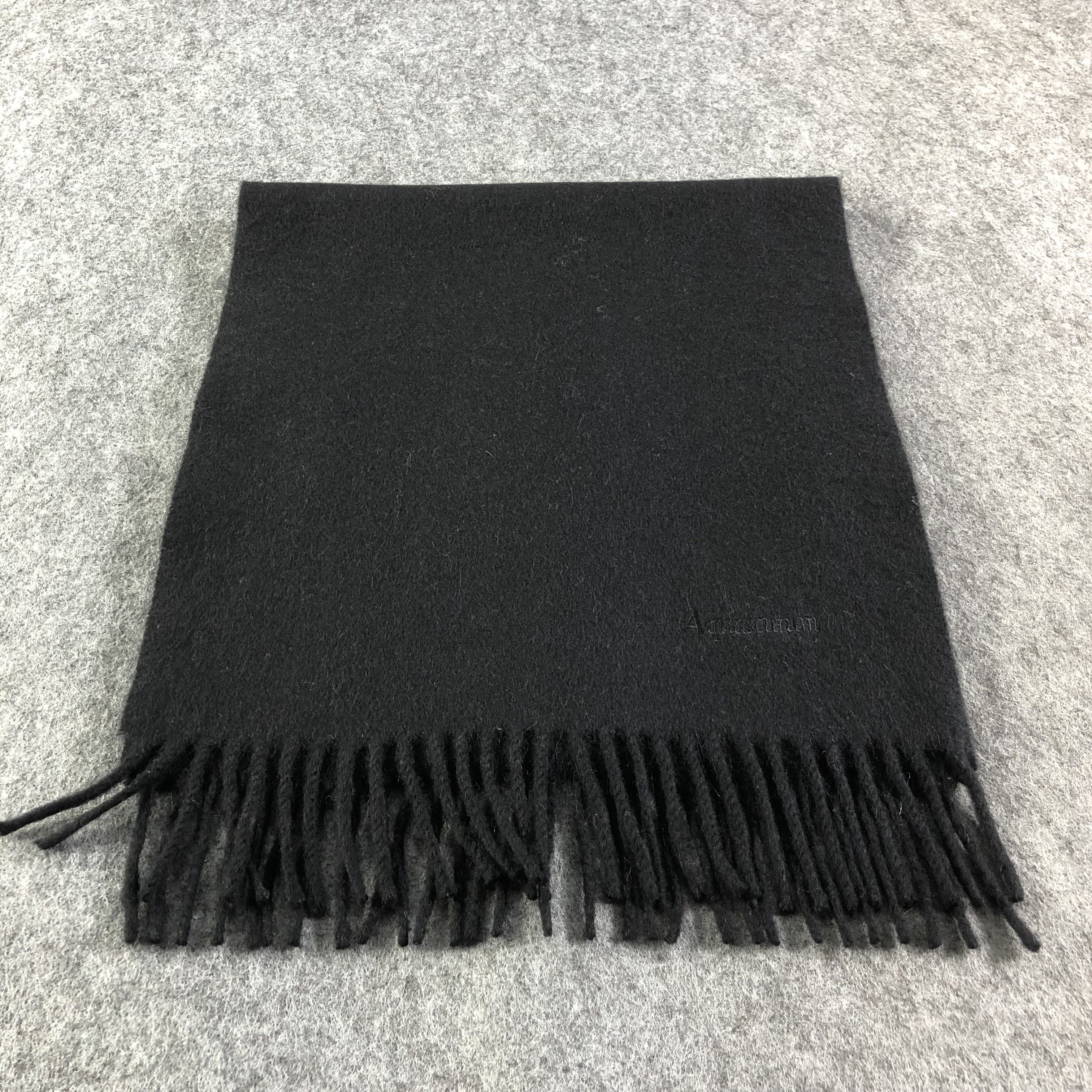 Aquascutum Aquascutum Plain Black Cashmere Scarf Muffler V1613 Size ONE SIZE - 1 Thumbnail