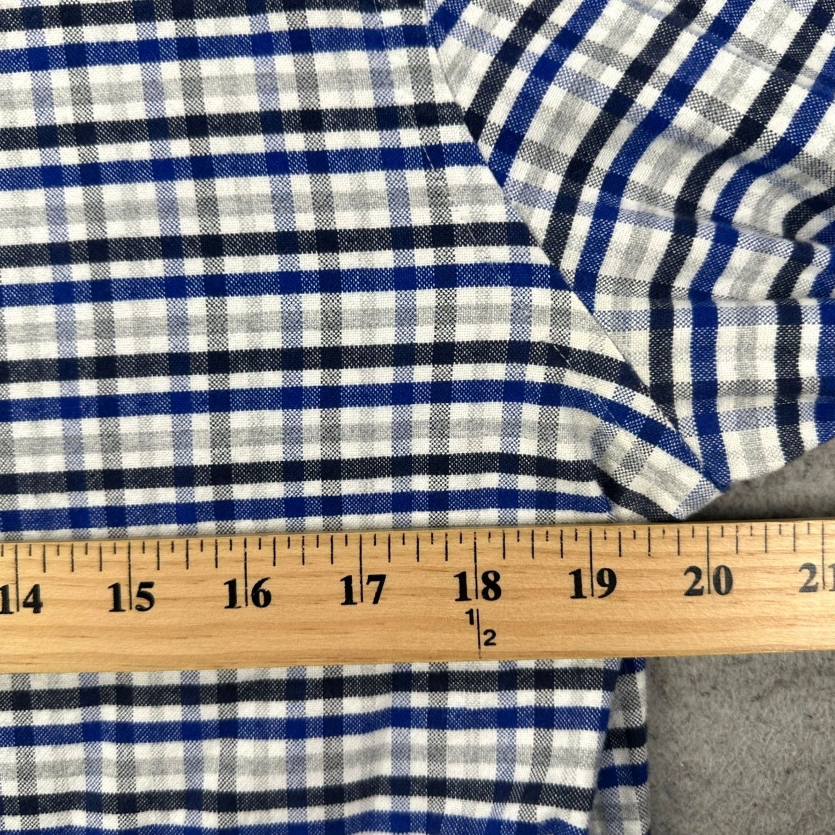 Charles Tyrwhitt Charles Tyrwhitt Blue Grey Flannel Shirt Mens Medium Extra Slim Fit Weekend Button-Up Size US M / EU 48-50 / 2 - 6 Thumbnail