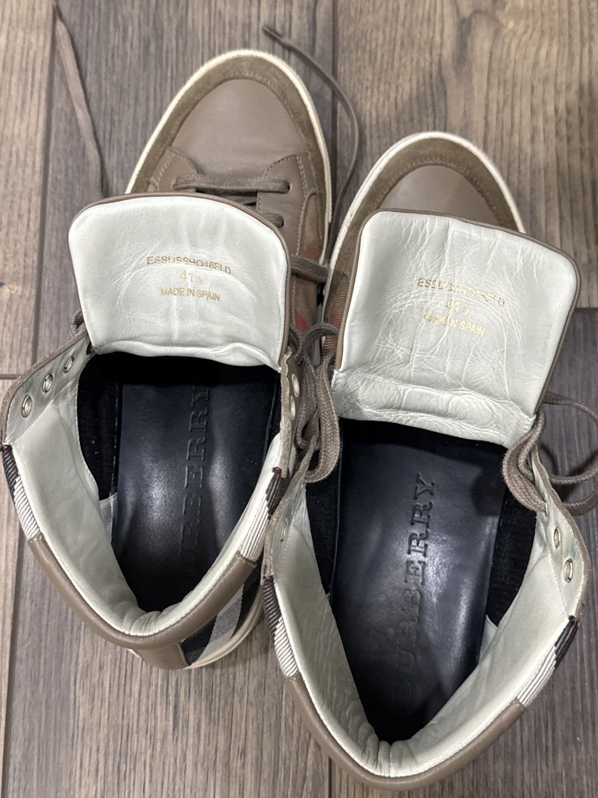 Burberry Burberry High-Top Tartan Leather-Suede-Cloth Sneaker Size US 8.5 / EU 41-42 - 8 Thumbnail
