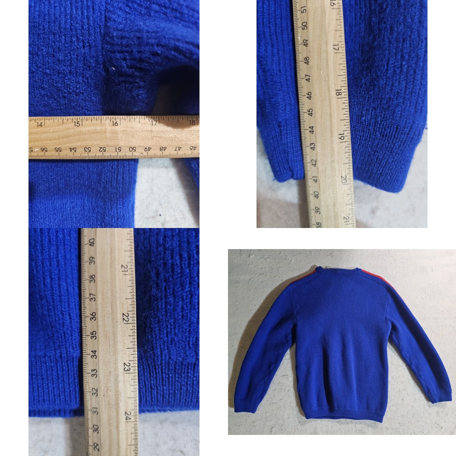 Vintage VINTAGE Herbach Sweater Mens Sz Sm Crewneck 100% Wool Striped Blue Red - See Pics Size US S / EU 44-46 / 1 - 8 Thumbnail