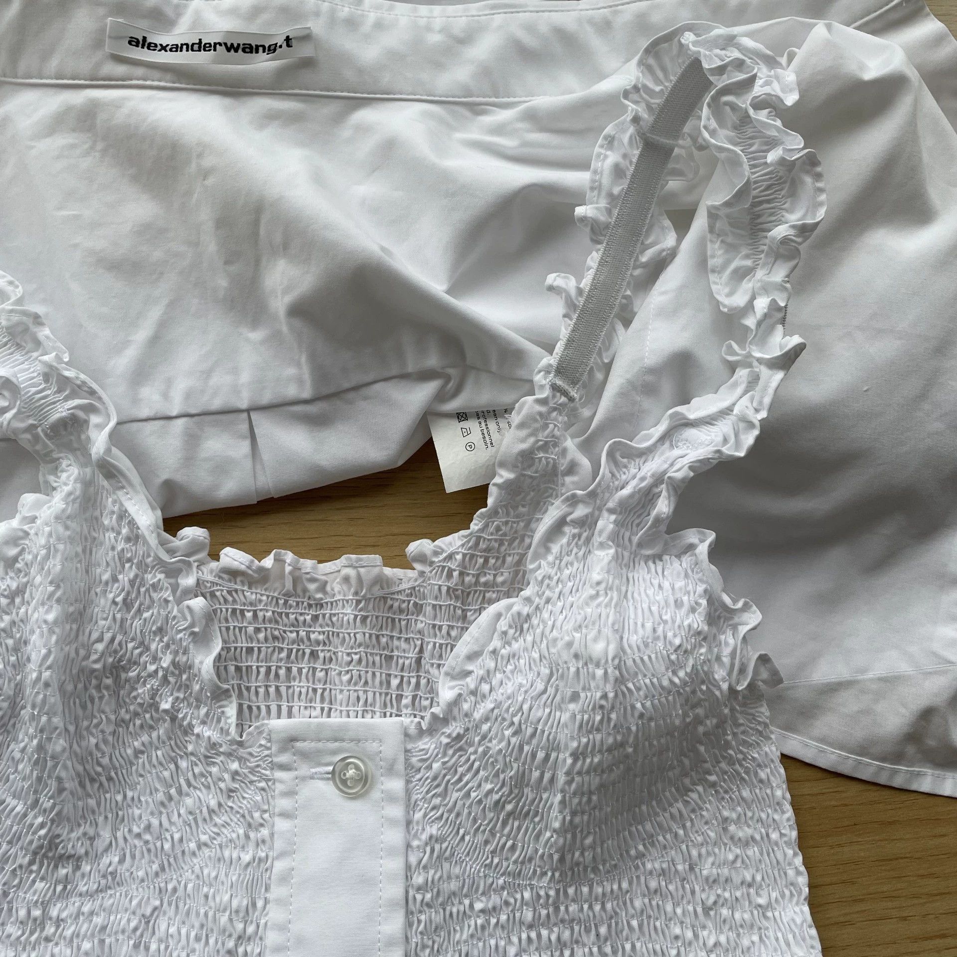Alexander Wang Alexander Wang White Solid Two - Piece LS Shirt S Like New Size S / US 4 / IT 40 - 4 Thumbnail