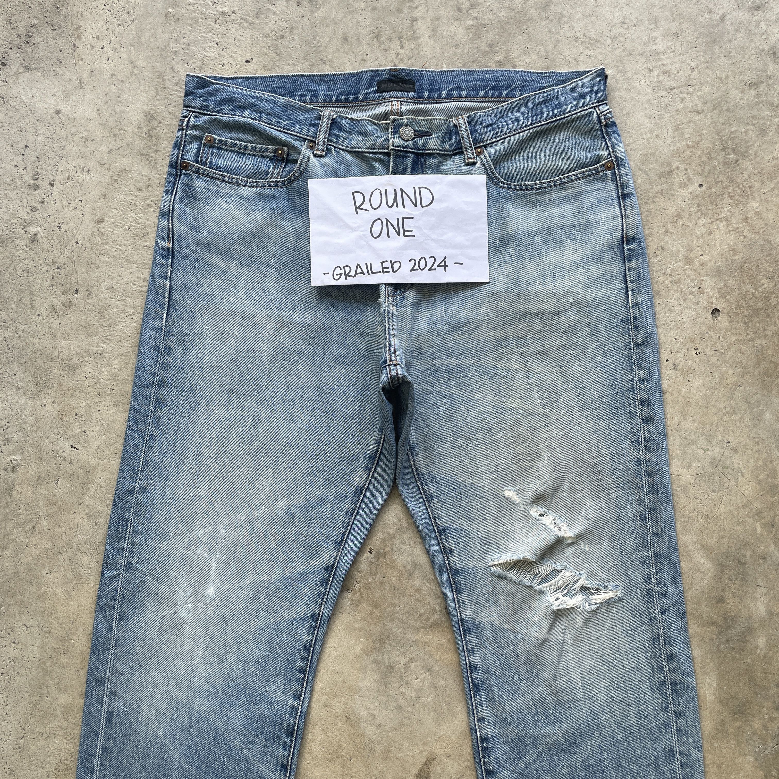 Japanese Brand VINTAGE JAPANESE FADED DENIM DISTRESSED JEANS PANTS W37 Size US 37 - 3 Thumbnail