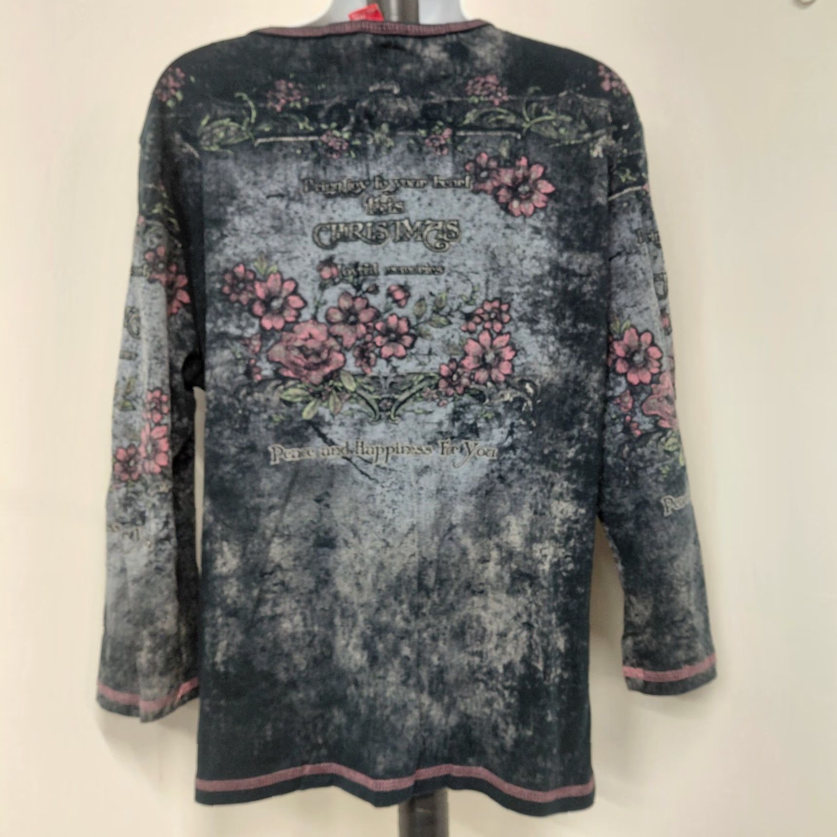 Vintage VINTAGE Merry And Bright Christmas Shirt Womens XL Black Happy Holiday Made In USA Size XL / US 12-14 / IT 48-50 - 5 Thumbnail