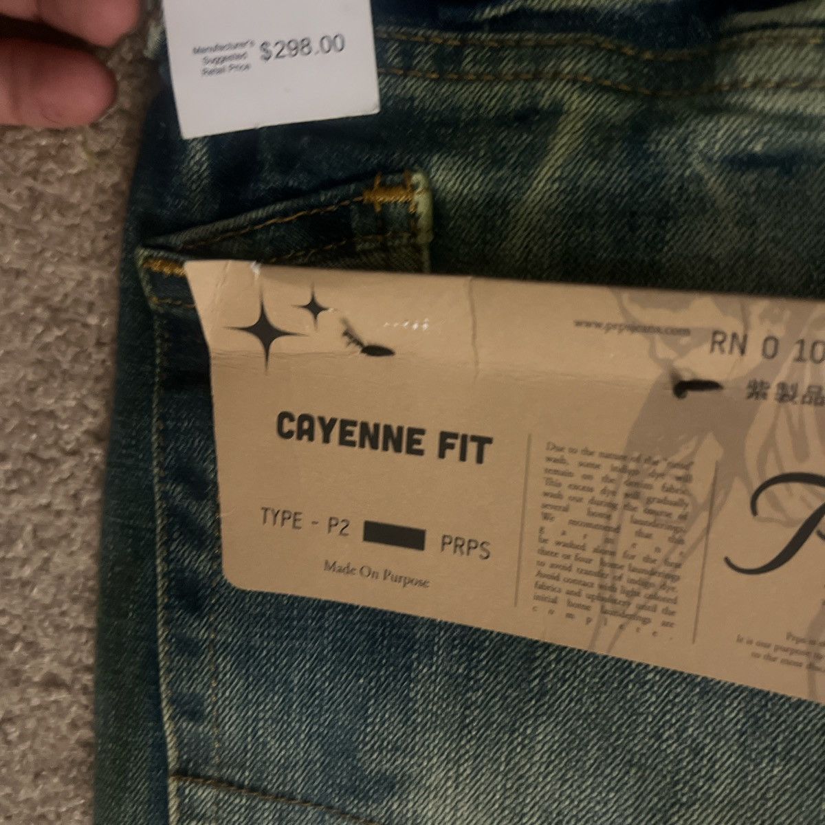 Prps BLUE AND GREEN WASHED PSRP JEANS Size US 34 / EU 50 - 5 Thumbnail