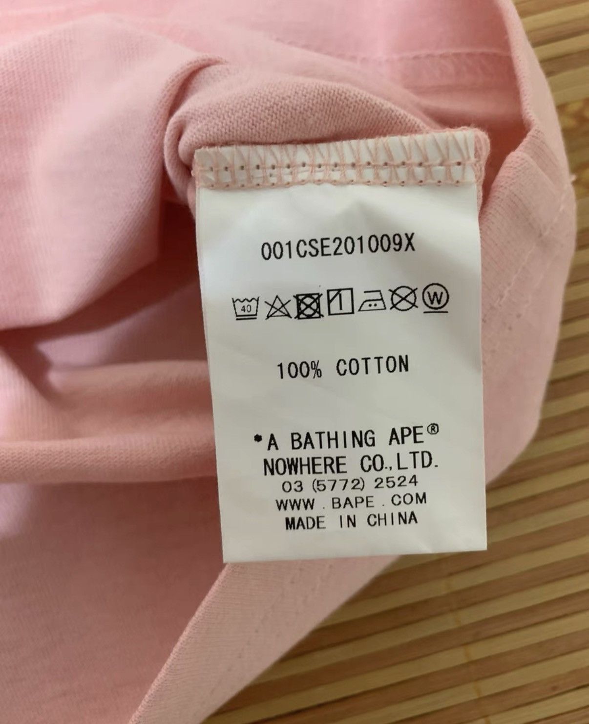 BAPE OG Nigo era pink short-sleeve tee