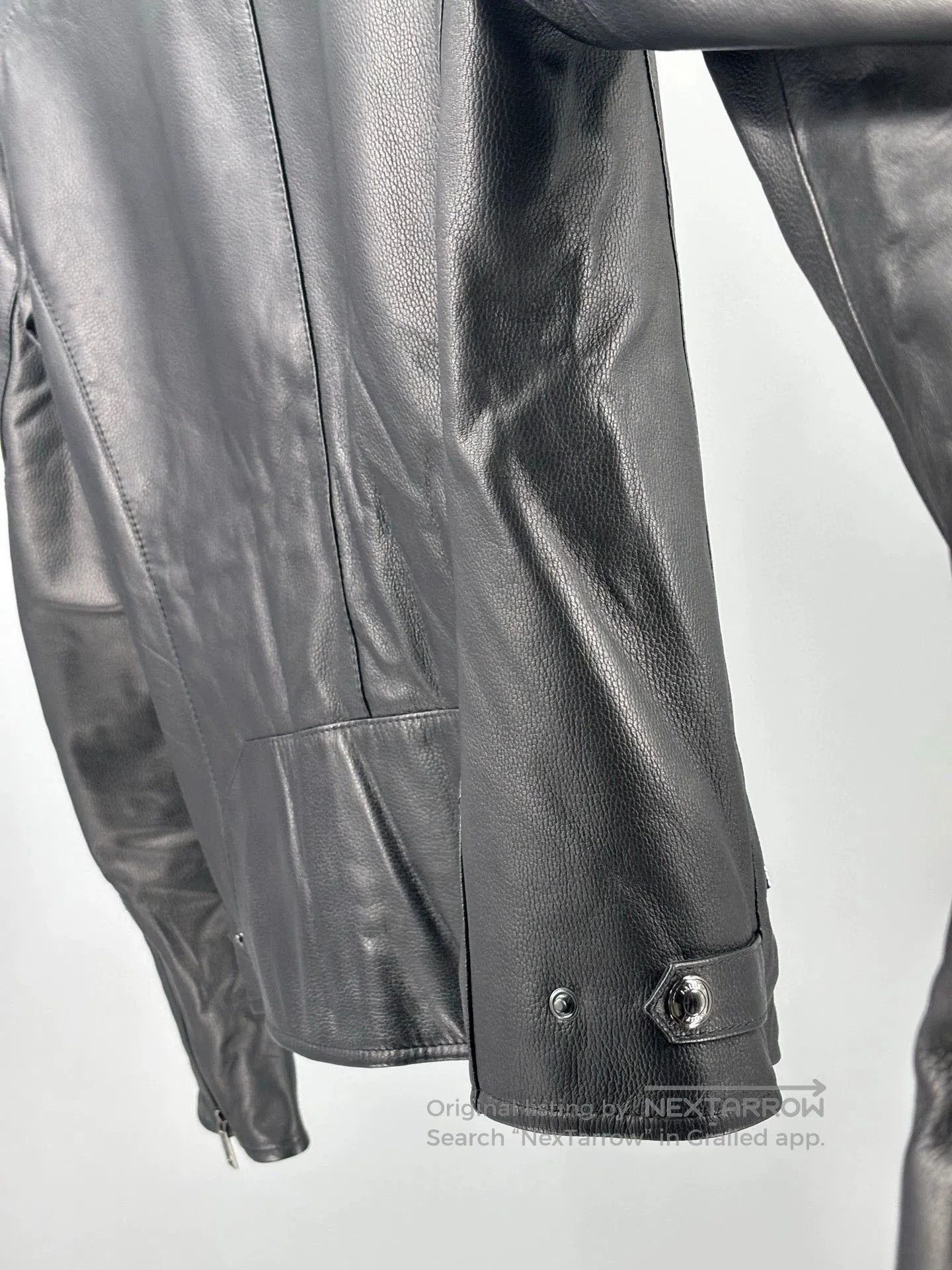 Emporio Armani black leather men's jacket from bally. Size US M / EU 48-50 / 2 - 4 Thumbnail
