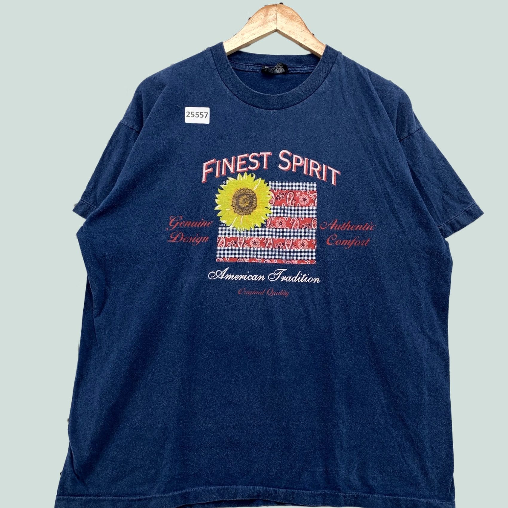Vintage Vintage Finest Spirit Shirt Mens XL Blue Single Stitch Sunflower Made USA Size US XL / EU 56 / 4 - 1 Thumbnail