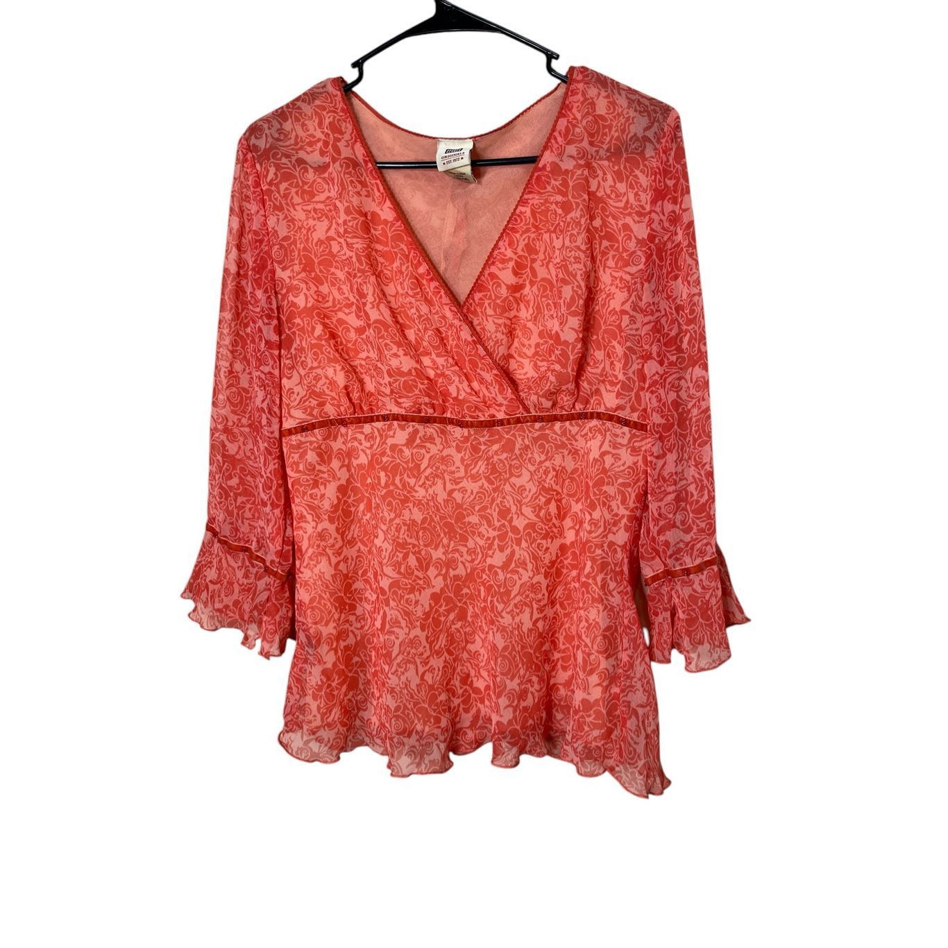 Faded Glory Vintage Faded Glory Y2K Pink Semi Sheer Blouse Size L Size L / US 10 / IT 46 - 1 Thumbnail