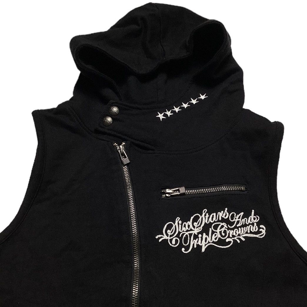 If Six Was Nine × Japanese Brand × Le Grande Bleu (L.G.B.) RUSS-K EMBROIDERED WORDING PUNK GOTHIC HOODIE VEST JACKET Size US M / EU 48-50 / 2 - 3 Thumbnail