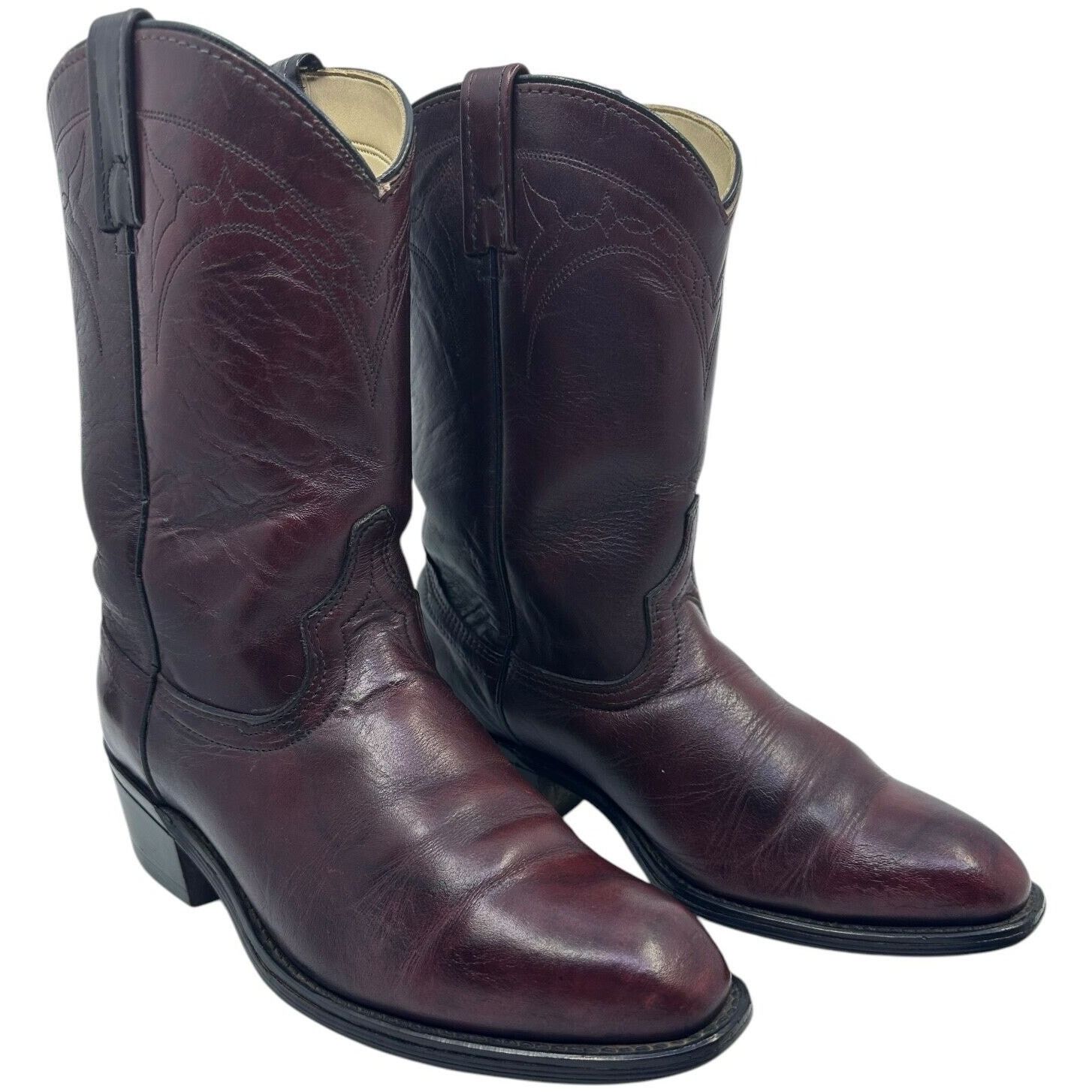Acme Clothing Vintage Acme Mens Cowboy Burgundy Boots Leather sz. 8.5D Size US 8.5 / EU 41-42 - 2 Thumbnail