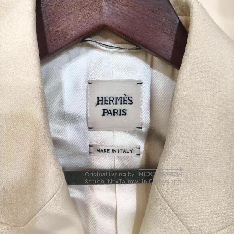 Hermes Hermes Off-white wool coat, 100% wool Size XXS / US 00 / IT 34 - 3 Thumbnail