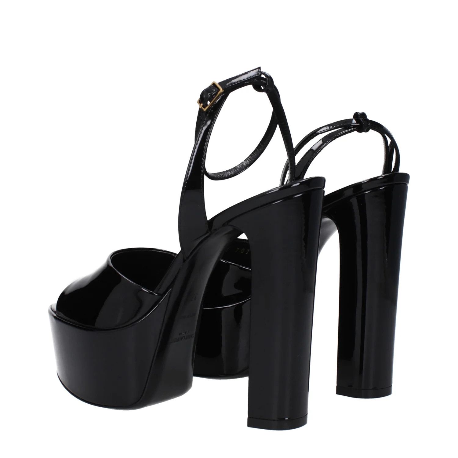 Saint Laurent Paris ob1o1e1124 Patent Leather Sandals in Black Size US 7 / IT 37 - 4 Thumbnail
