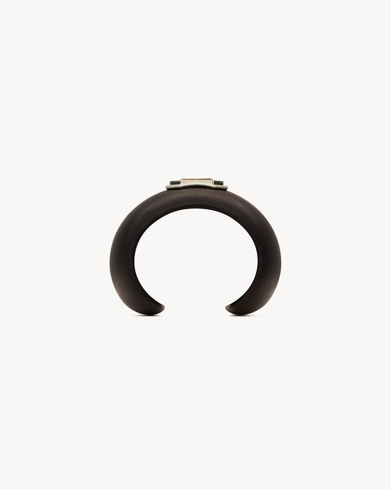 Saint Laurent Paris o1bcso1str0226 Size:S/Crystal Cuff In Bamboo in Black Size ONE SIZE - 3 Thumbnail