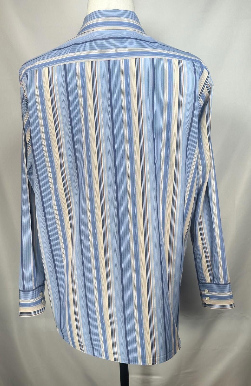 Hugo Boss Boss Hugo Boss 100% Cotton Striped Button-Up Blue Mens L Size US L / EU 52-54 / 3 - 2 Thumbnail