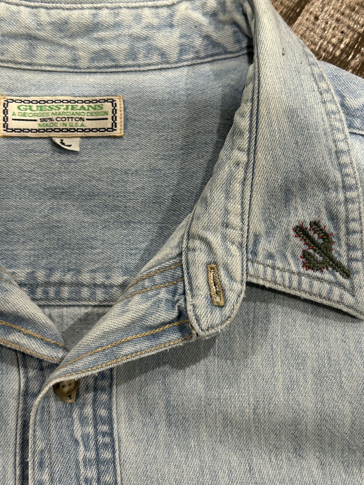 Other Vintage Made in USA Guess Jeans Denim Overshirt Size US L / EU 52-54 / 3 - 3 Thumbnail