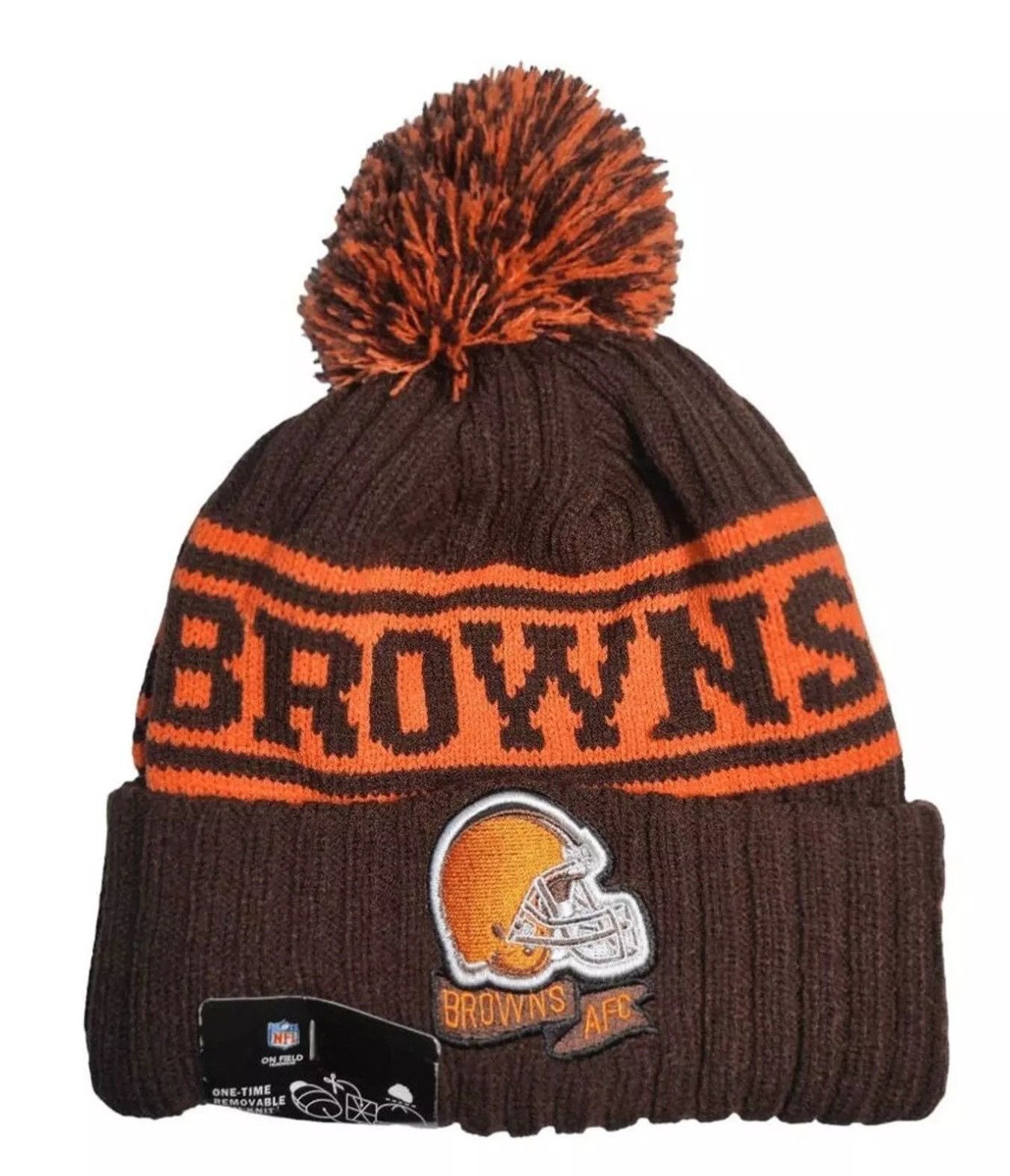 Other NWT Cleveland Browns Sports Knit Pom Beanie Fleece Lining Size ONE SIZE - 3 Thumbnail