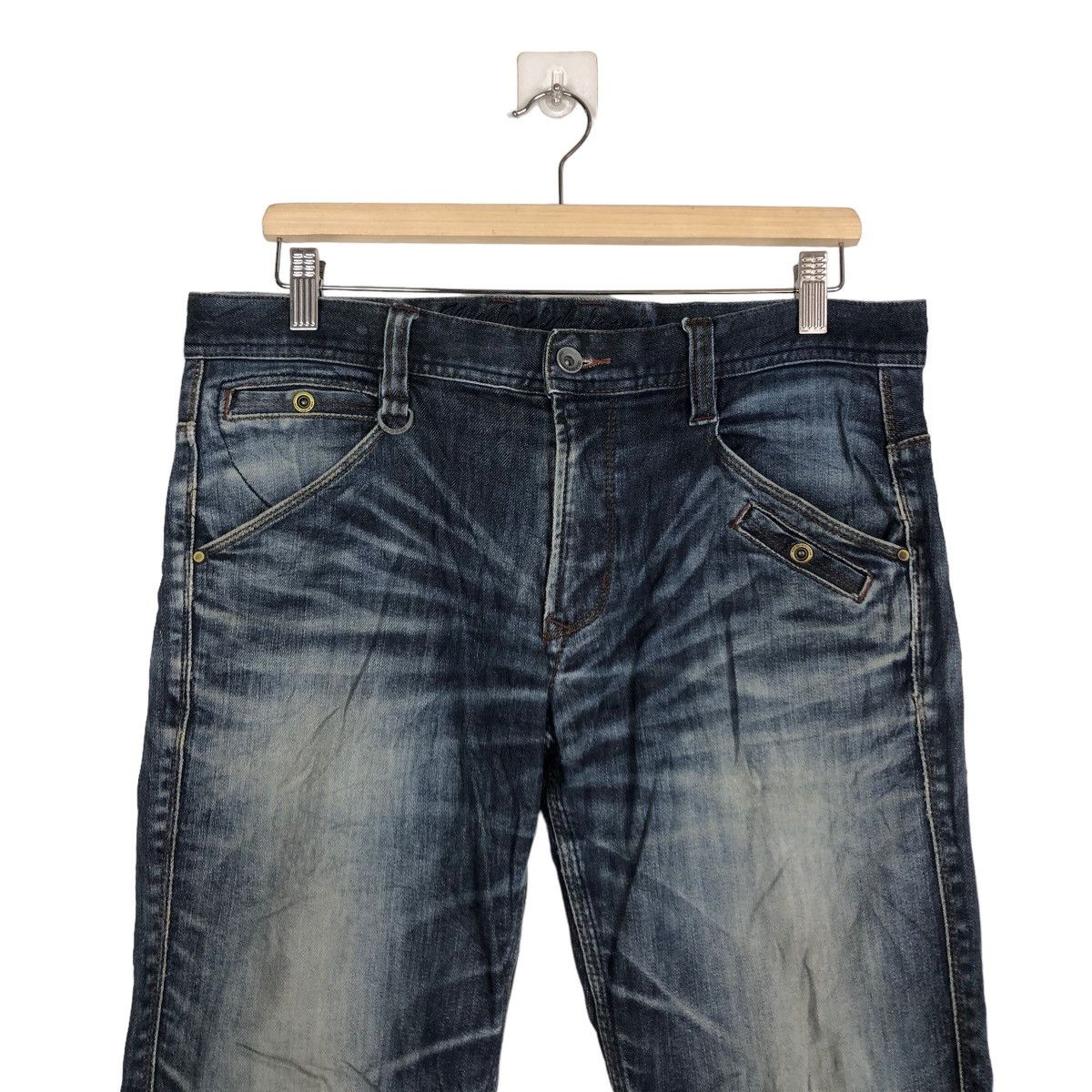 Issey Miyake 🔥RARE DISTRESSED DENIM JEANS NICOLE CLUB ISSEY MIYAKE Size US 33 - 3 Thumbnail