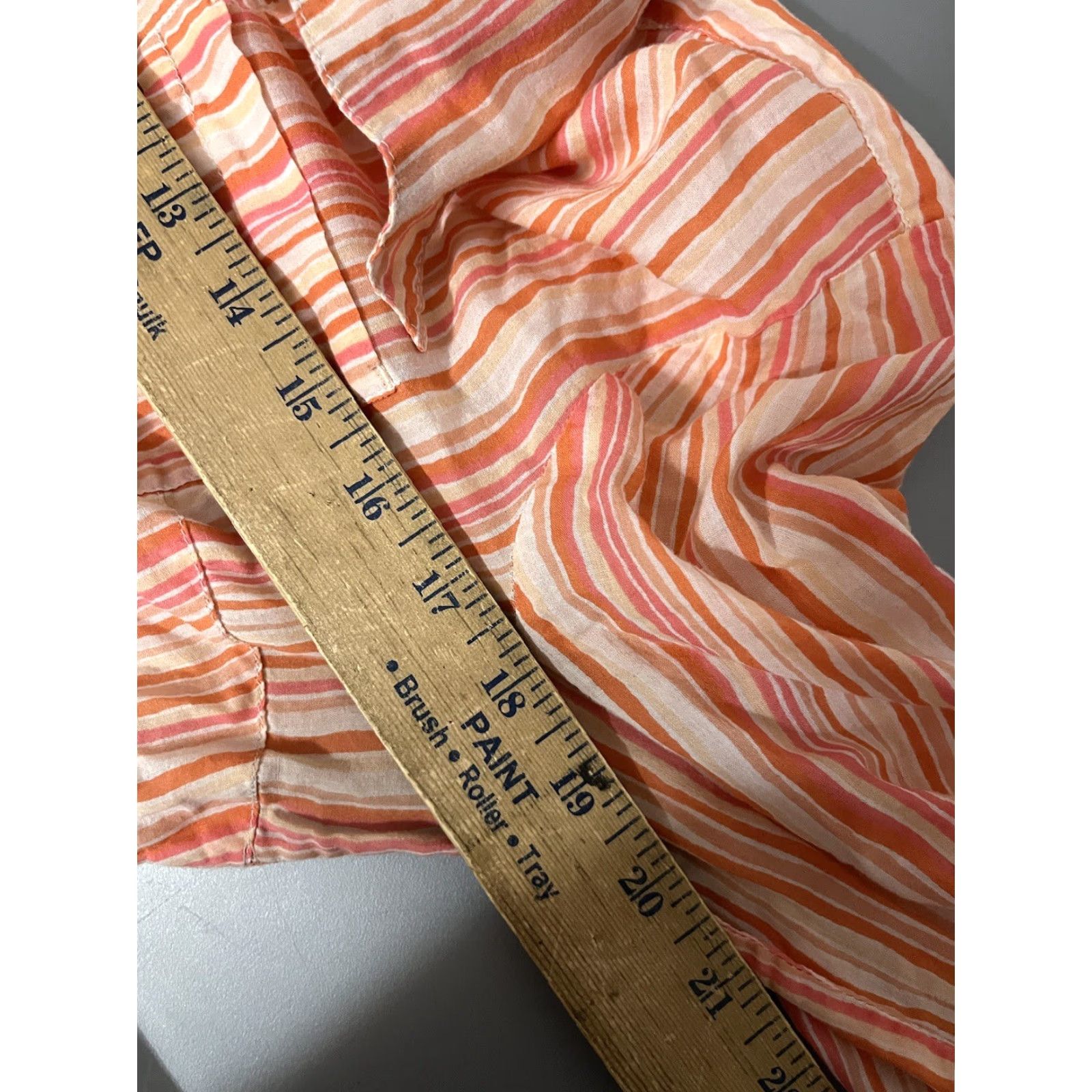 Vintage Calvin Klein Jeans Shirt Women’s L Semi Sheer Cotton 3/4 Sleeve Orange Stripes Blouse Size L / US 10 / IT 46 - 5 Thumbnail