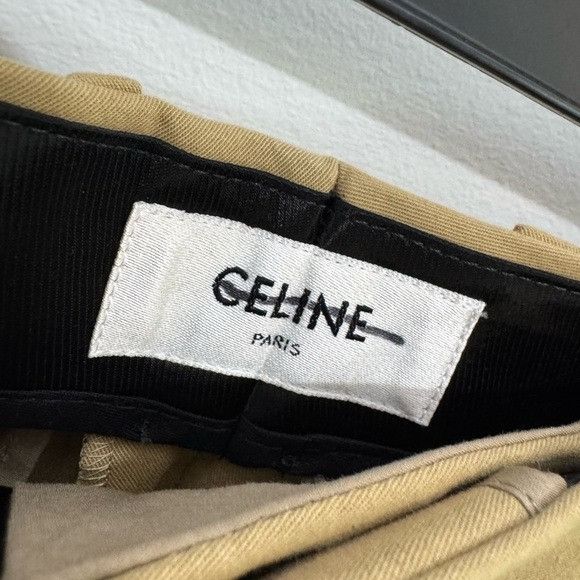 Celine Celine Pleated Trousers Cotton Canvas Beige Men’s IT 46/US 3 Size US 36 / EU 52 - 4 Thumbnail