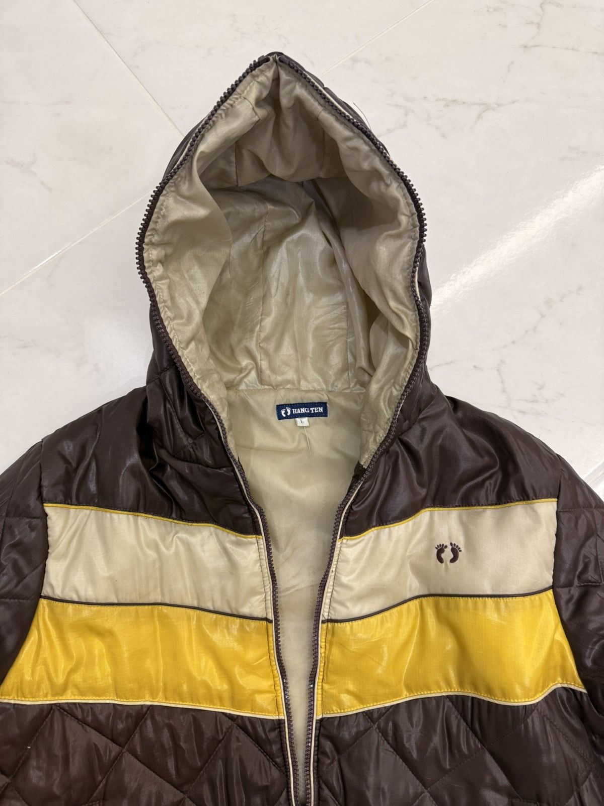 Hang Ten Vintage 90s HANG TEN Fullzip Hoodie Like Bape Quilted Jacket Size US L / EU 52-54 / 3 - 11 Thumbnail