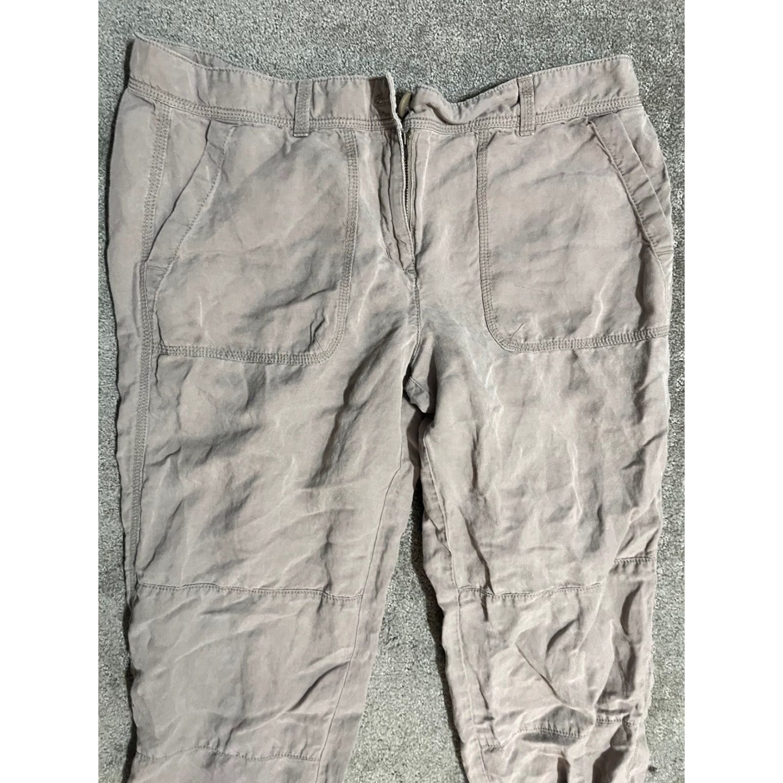 Ann Taylor VINTAGE Ann Taylor Loft Pants Womens Size 12 Ankle Linen Lyocell Gray Casual Travel Size 34" / US 12 / IT 48 - 4 Thumbnail