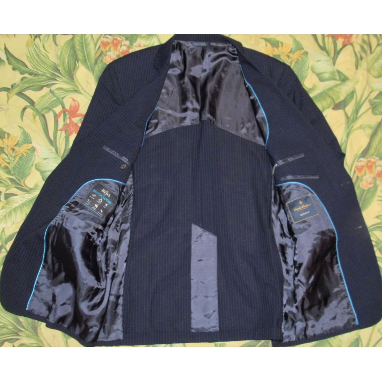 Brooks Brothers BROOKS BROTHERS Brooks Blazer Jacket 41R Blazer Men Wool Pinstriped Navy Blue 41R Mens Size 42R - 4 Thumbnail