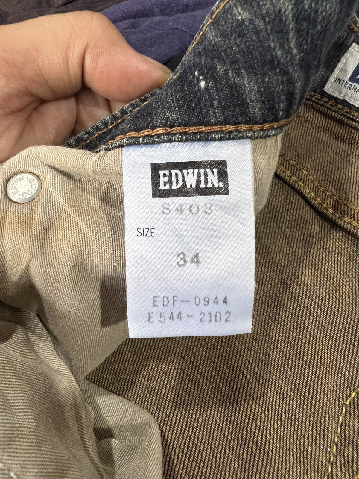 Edwin 🔥Vintage Edwin S403 Distressed Denim Size US 35 - 13 Thumbnail