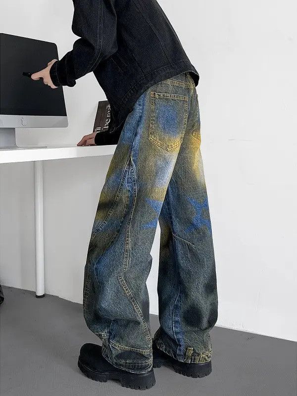 Japanese Brand Retro loose inverted wide leg jeans Size US 32 / EU 48 - 5 Thumbnail