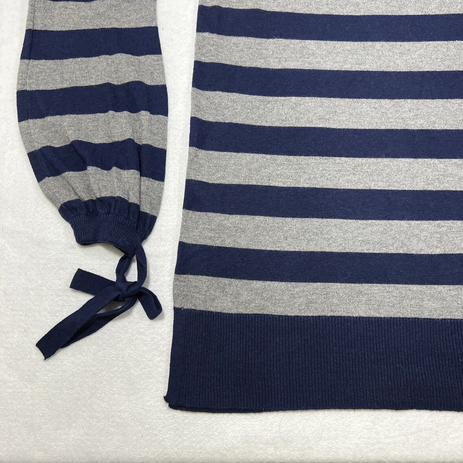 Other Motherhood Maternity Sweater Navy Blue Gray Striped Ribbons Size XS / US 0-2 / IT 36-38 - 6 Thumbnail