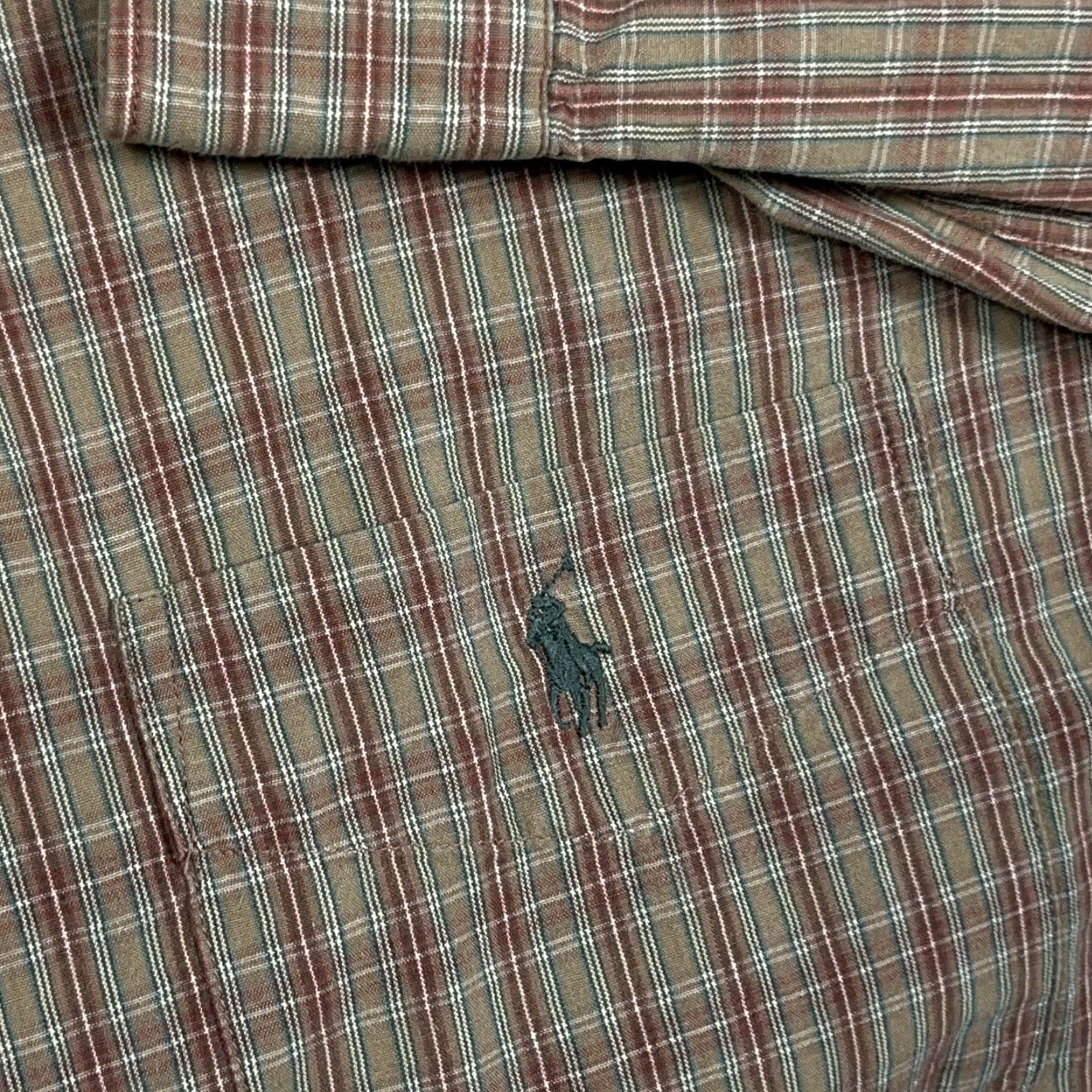 Ralph Lauren Ralph Lauren Shirt Men Medium Olive Green Plaid Button Up Dress Mcmeel Pocket Button-Down Casual Modern Preppy - Mens Size 40R - 6 Thumbnail