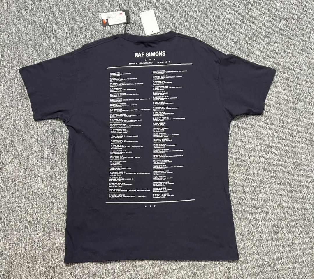 Raf Simons Back Calendar Navy Blue Short Sleeve